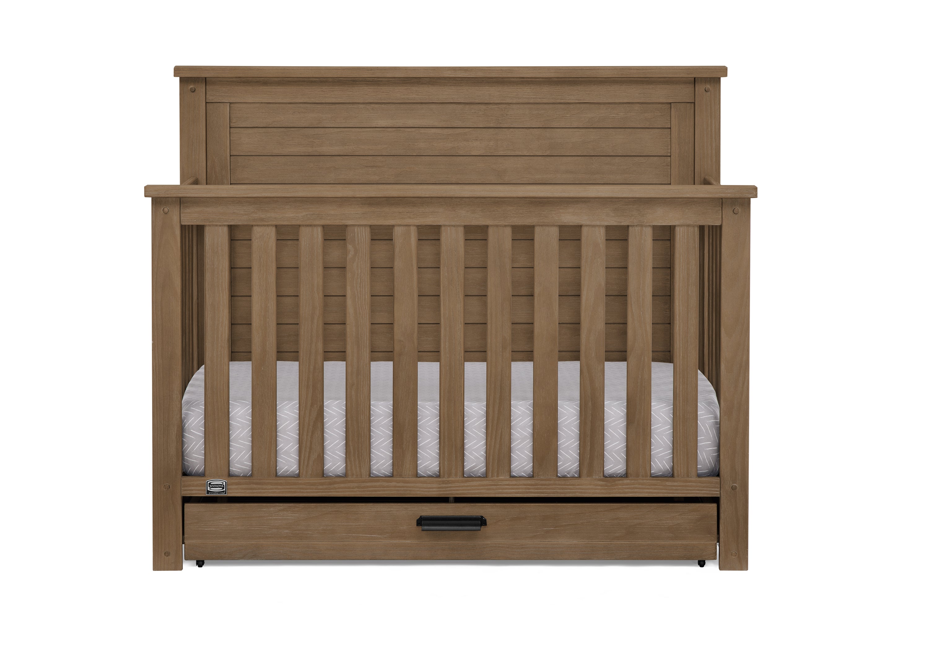 Caden 6-in-1 Convertible Baby Crib with Trundle Drawer - Nursery Bed Transforms to Toddler Bed, Daybed & Full-Size Bed - Perfect for Small Spaces & Growing Families