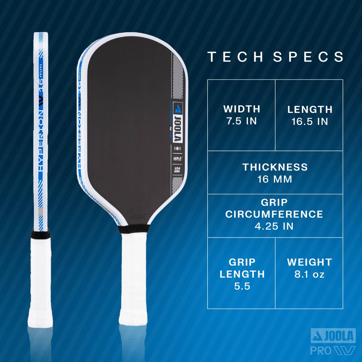 **JOOLA Ben Johns Hyperion Pro IV Pickleball Paddle - Premium Carbon Fiber Surface for Power & Control - Perfect for Tournaments & Recreational Play**