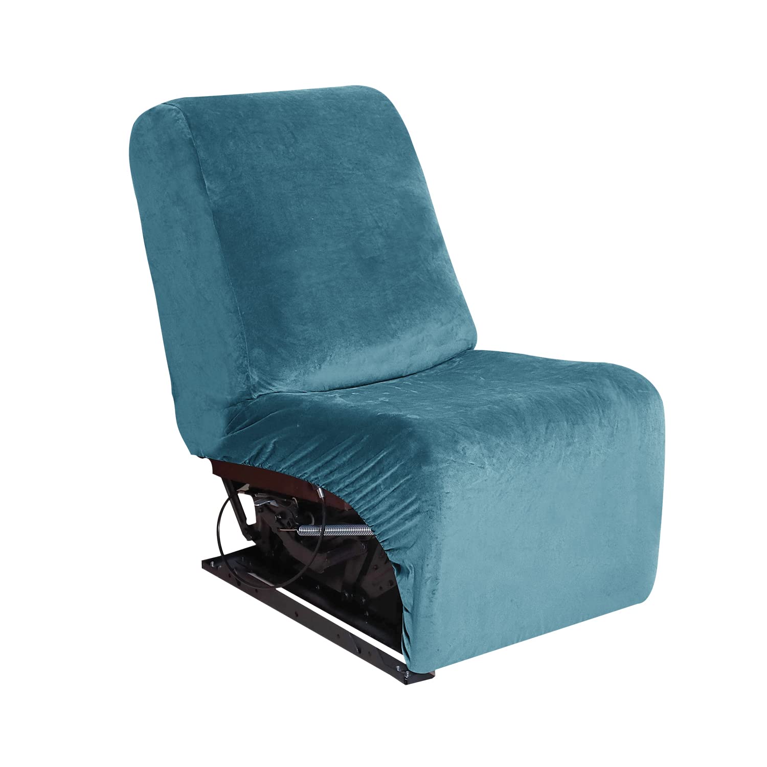 MIFXIN Velvet Stretch Sofa Slipcover - 1-Piece Additional Seat Cover for Sectional Recliner & L-Shape Corner Couch (Blue) | Soft, Durable & Easy to Install | Perfect for Living Room, Home Theater & Family Gatherings