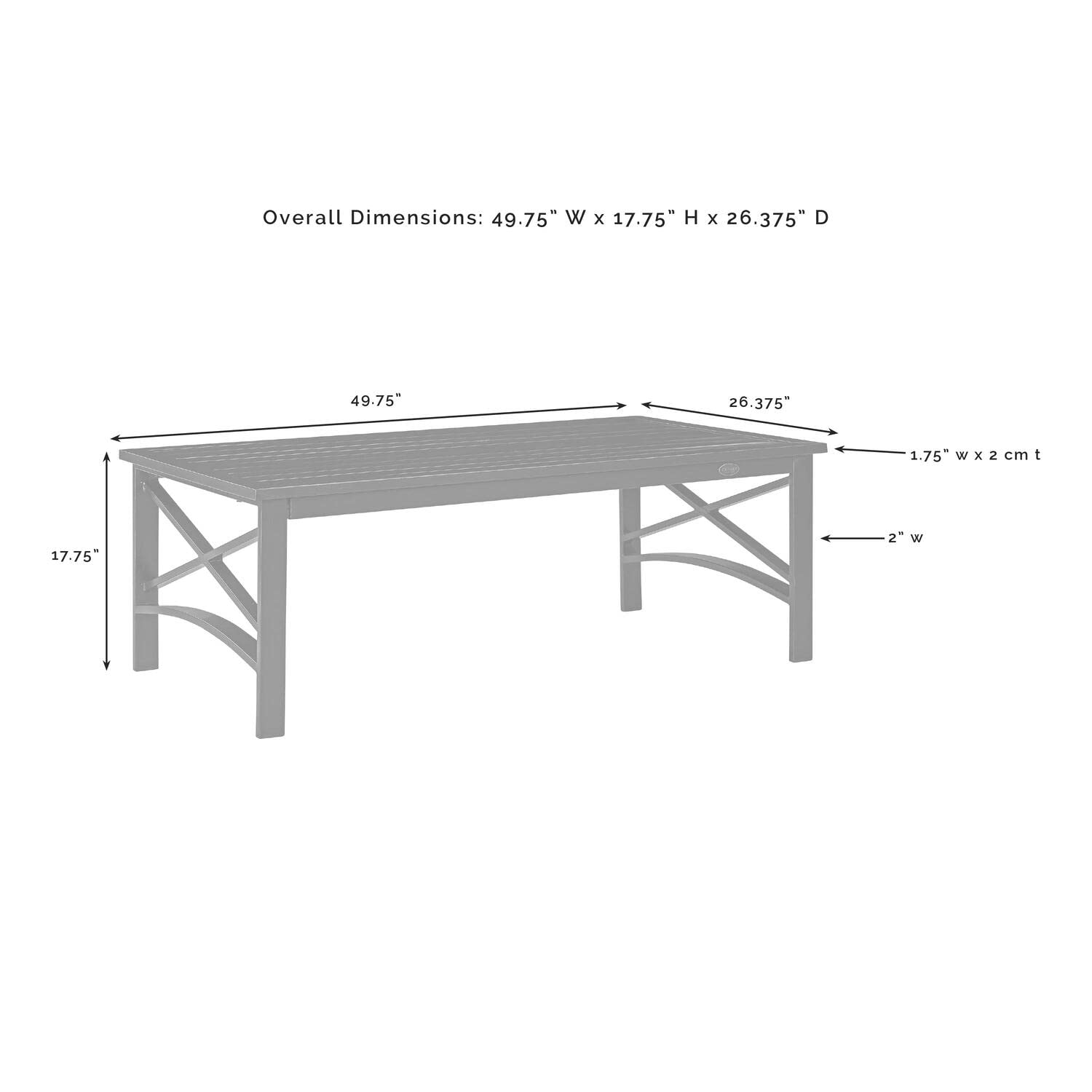 Island Oasis Outdoor Metal Coffee Table - 26.5
