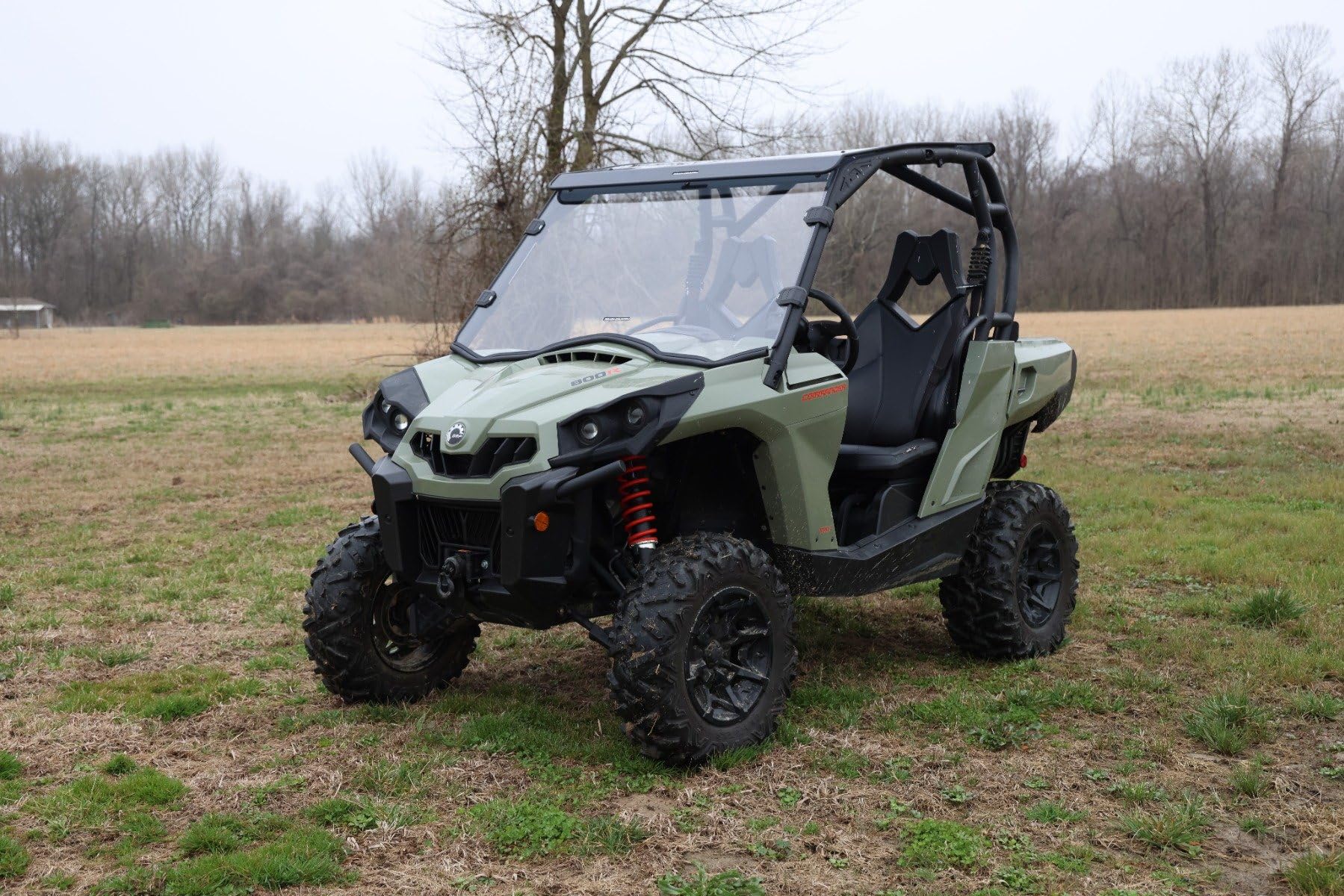 Rough Country 98112030 Full Front Windshield for Can-Am Commander - Durable Polycarbonate Windshield for Off-Road Protection | Perfect for UTV Trail Riding, Hunting & Outdoor Adventures