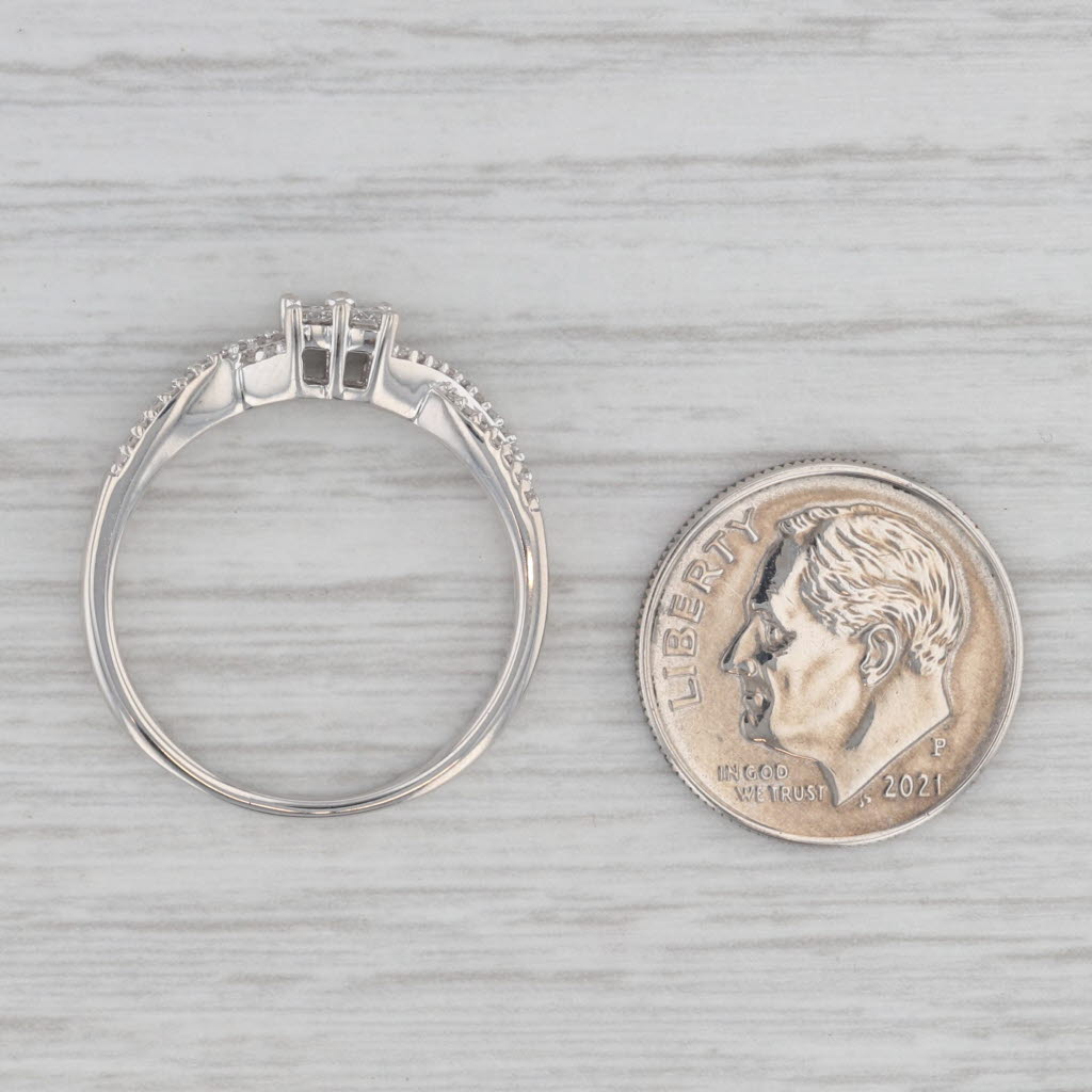 0.25ctw Diamond Engagement Ring 10k White Gold Size 8 - Perfect Proposal Gift for Her, Wedding & Anniversary Jewelry