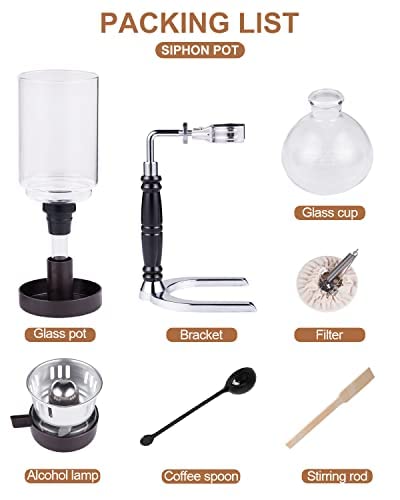 Premium YUCHENGTECH 5-Cup (600ml) Glass Siphon Coffee Maker - Vacuum Brewing System for Home & Cafe Use | Perfect for Pour Over, Cold Brew & Specialty Coffee Preparation