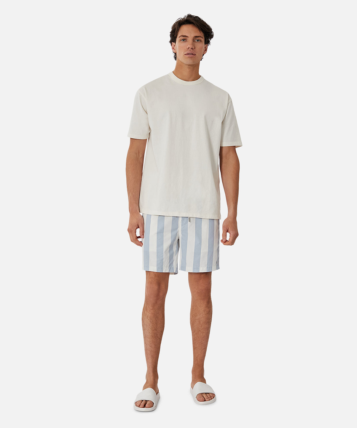 Beverly Bahama Men's Swim Shorts - Light Blue Quick-Dry Beach Shorts for Swimming, Surfing & Summer Vacation