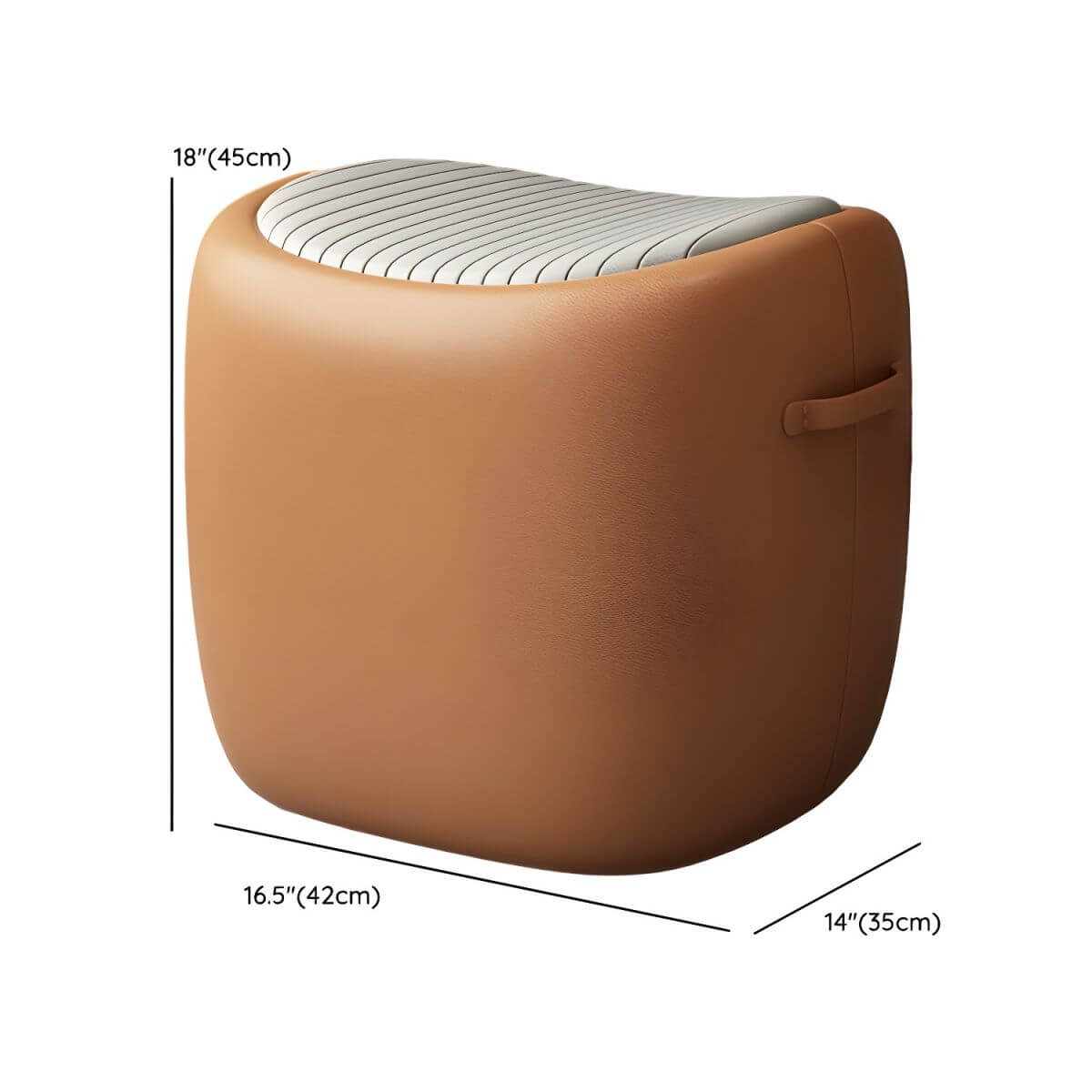 Genuine Leather Modern Vanity Stool - 17