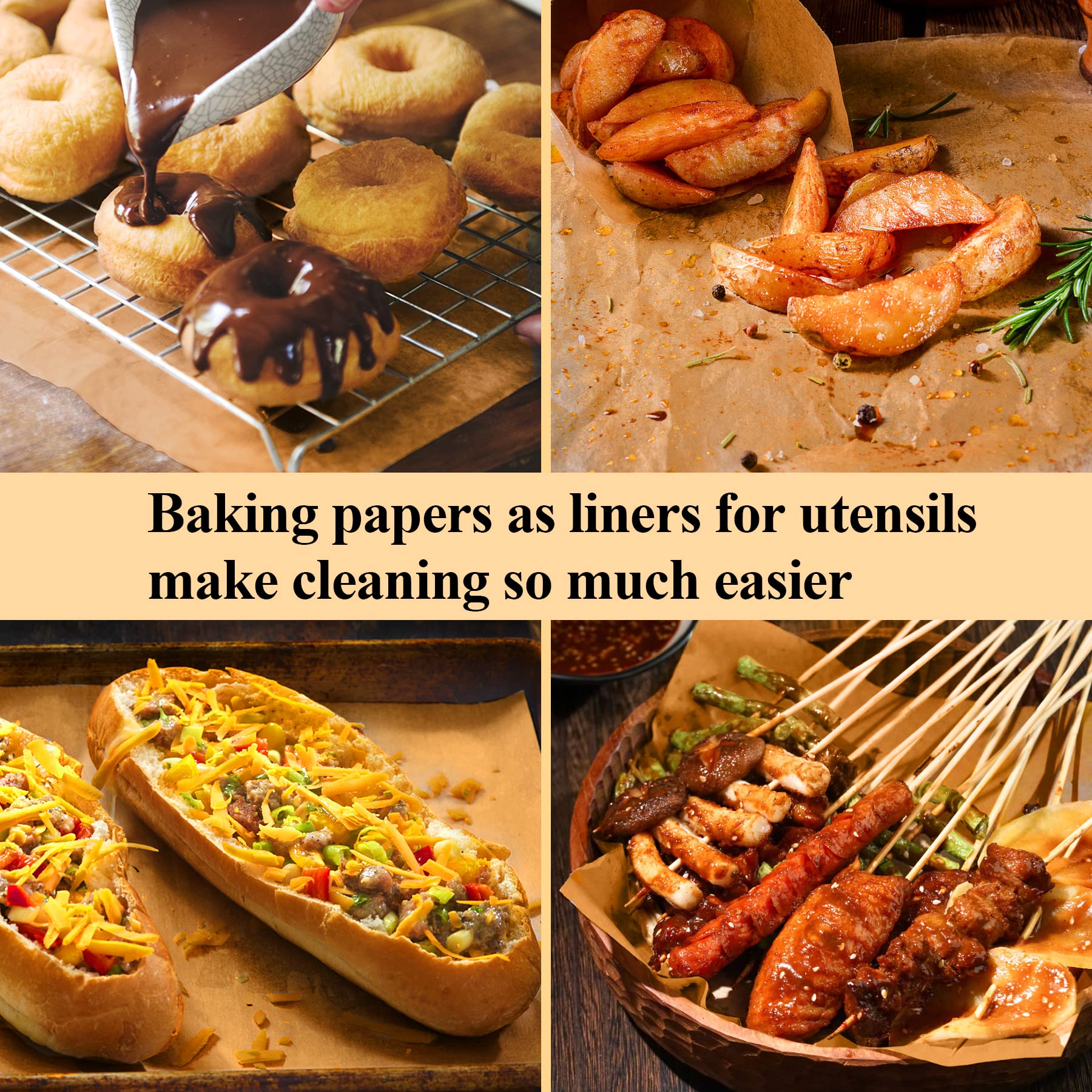 100PCS Unbleached Parchment Paper Sheets 12x16 Inch - Precut Baking Paper for Cookies, Cakes & Pastries - Half Sheet Pan Liner for Oven, Air Fryer & Toaster - Non-Stick Kitchen Baking Supplies for Home Bakers & Professional Chefs