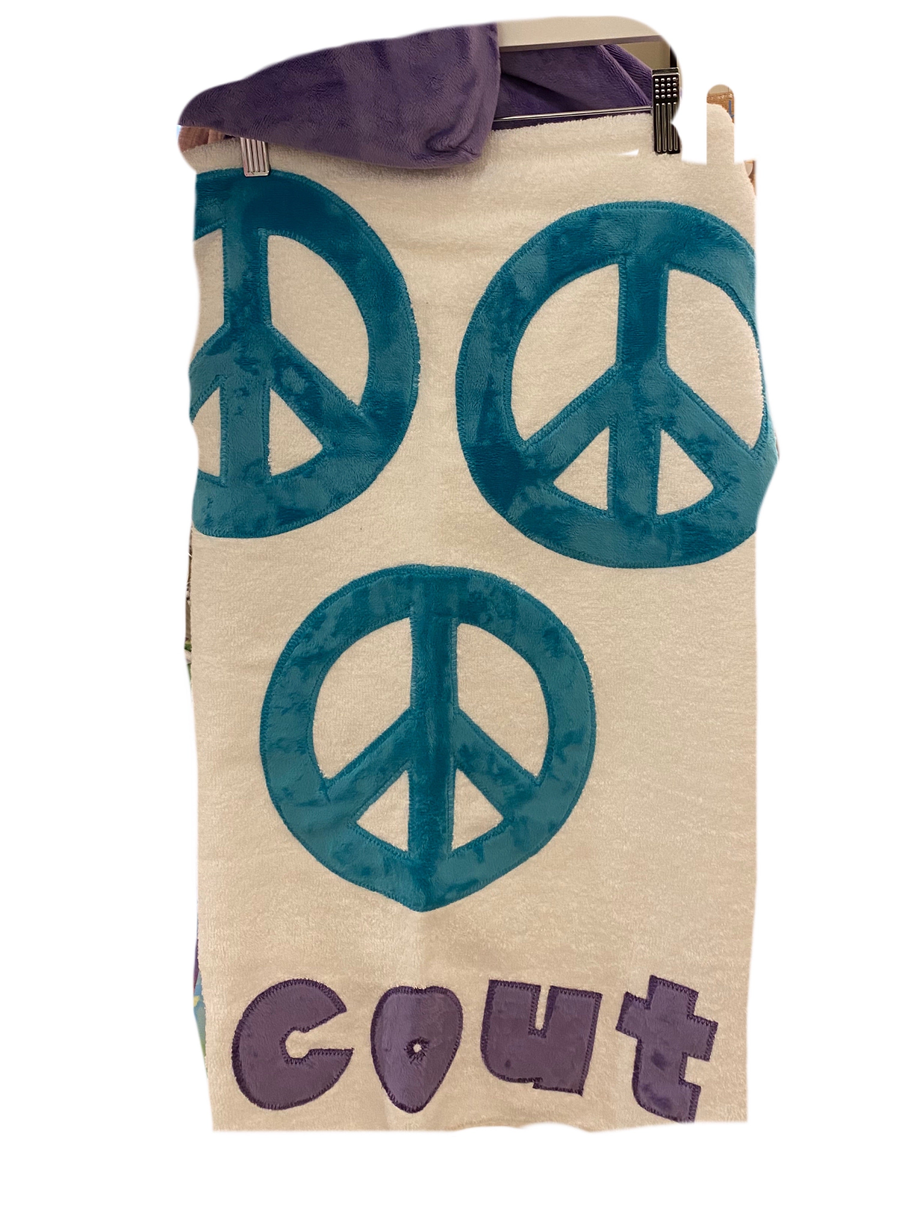 KokoBaby Peace Sign Hooded Towel - Soft Baby Bath Towel with Cute Peace Symbol for Newborns & Toddlers - Perfect for Bath Time, Swimming, and Beach Outings