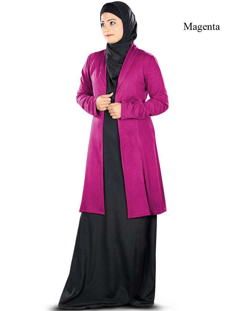 Haneefa Women's Jersey Cardigan - Soft Long Sleeve Open Front Knit Sweater for Casual Wear, Office & Layering