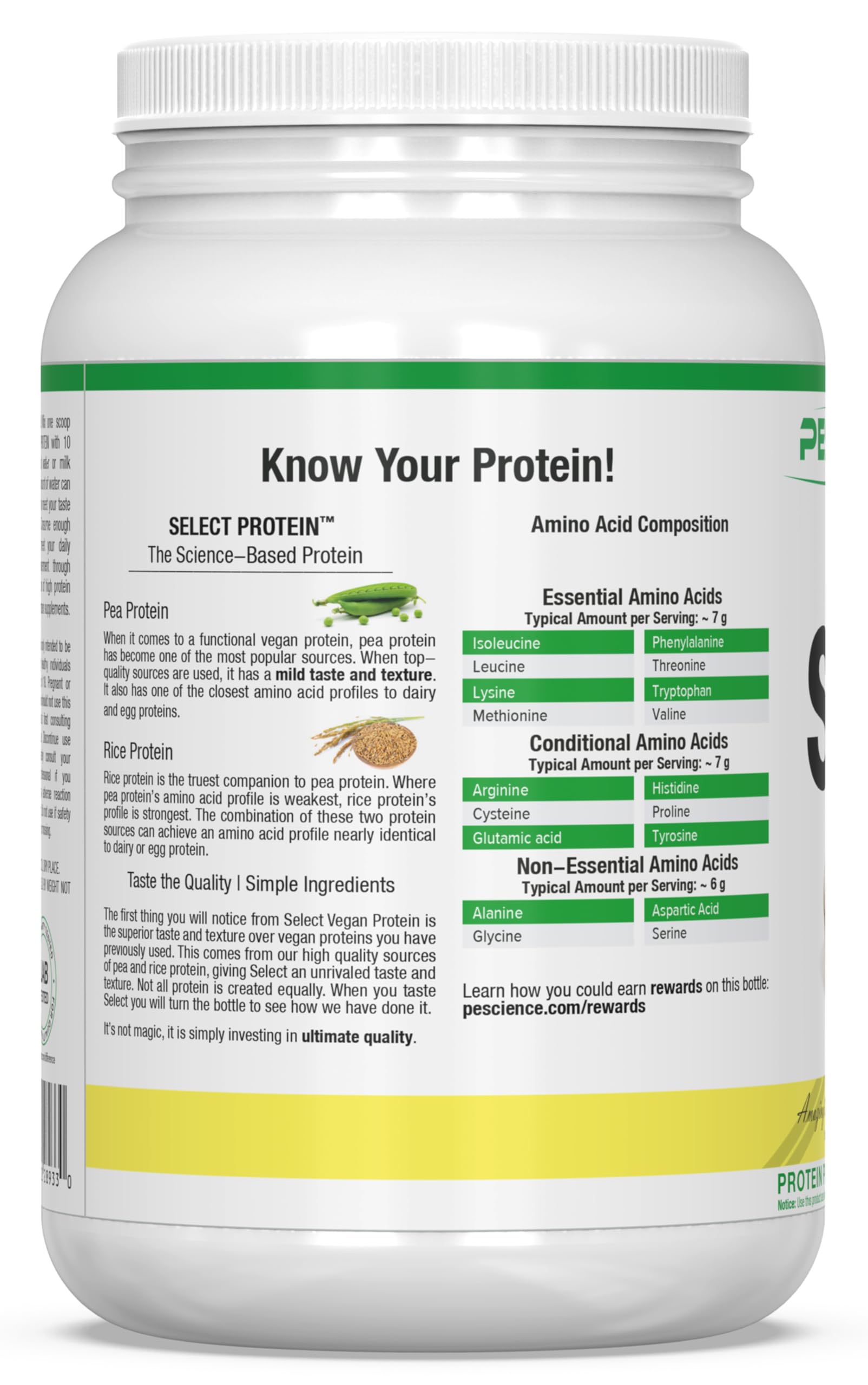 PEScience Select Vegan Plant Based Protein Powder - Chocolate Peanut Butter Flavor, 27 Servings | Premium Pea & Brown Rice Protein Blend for Muscle Recovery & Post-Workout Nutrition | Ideal for Smoothies, Baking & Healthy Meal Replacement
