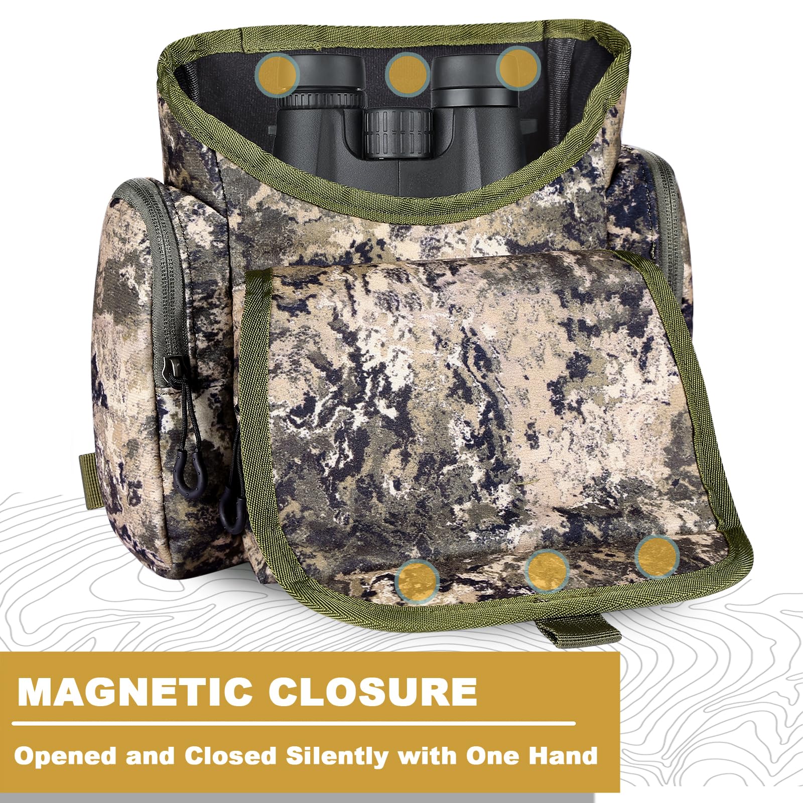 UIIHUNT Binocular Harness Chest Pack - Lightweight Hunting Bino Harness with Rangefinder Pouch - Durable Chest Pack for Binoculars, Phones & Accessories - Perfect for Hunting, Hiking & Outdoor Adventures