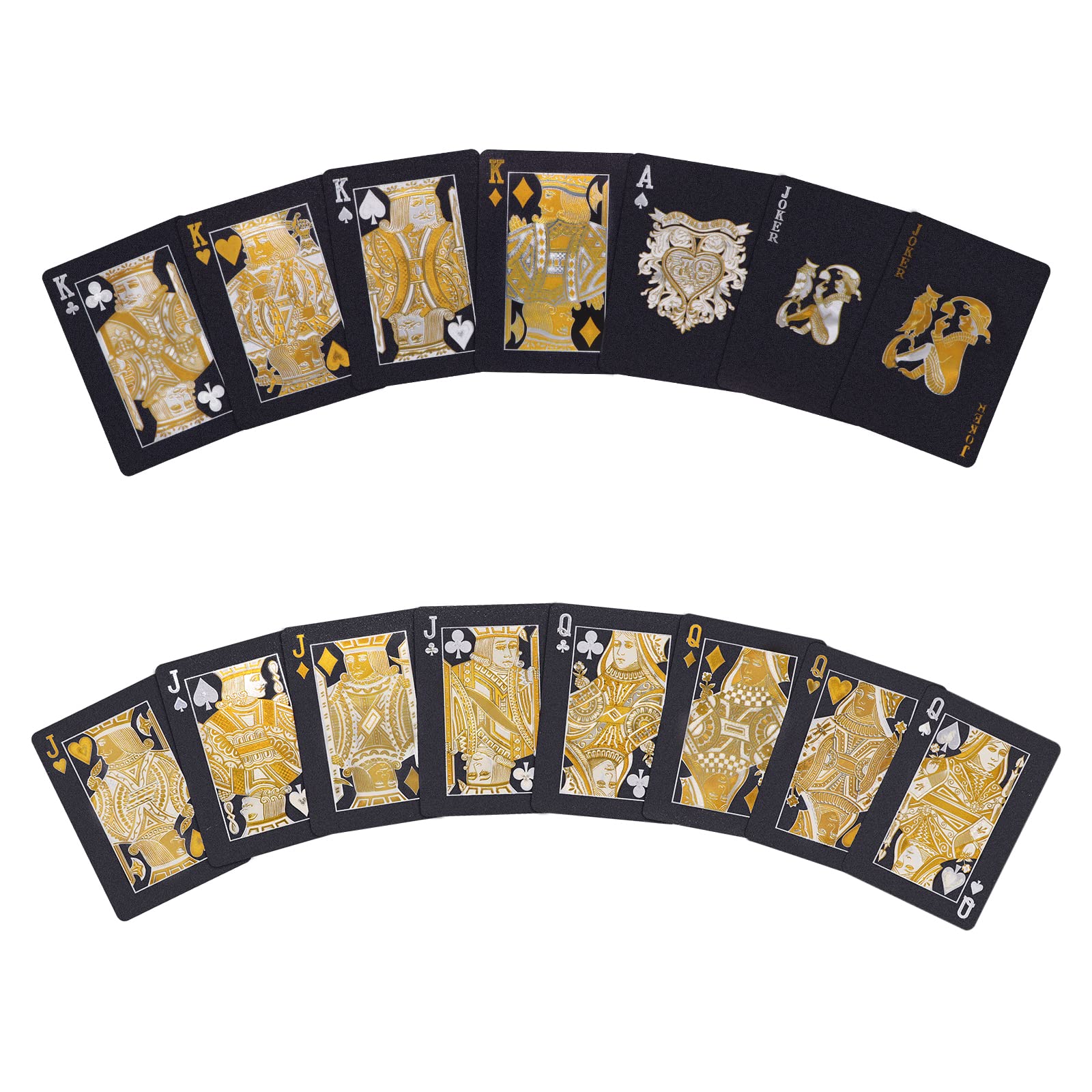 Premium WJPC Black Diamond PVC Poker Playing Cards - Waterproof, Elastic & Durable - Perfect for Casino Nights, Poker Parties & Card Games