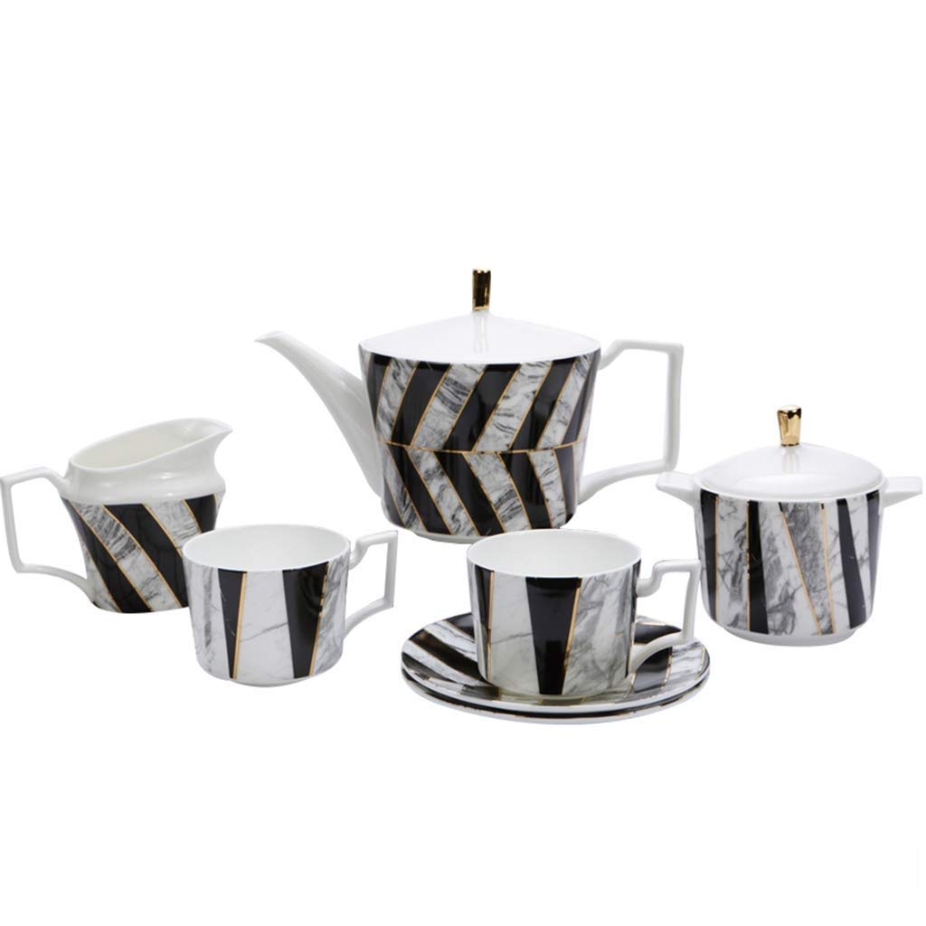 Premium Porcelain Tea Set - Elegant Teapot, Tea Cups with Saucers, Sugar Bowl & Cream Pitcher for Afternoon Tea | Perfect for Home, Office & Gifts | Classic Floral Design for English Tea Parties & Bridal Showers