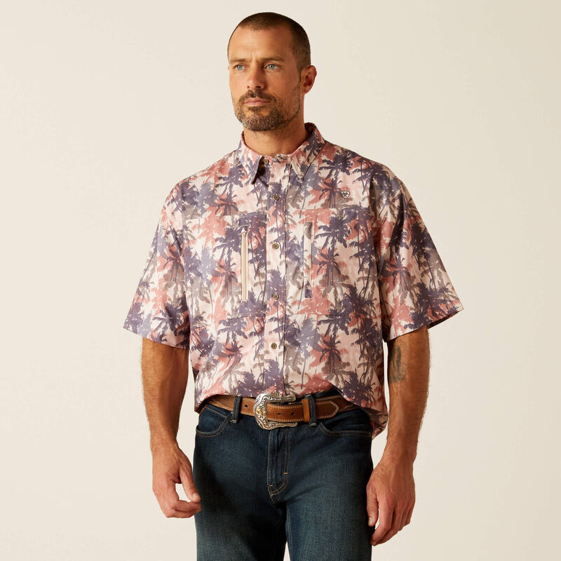 Ariat VentTEK Classic Fit Shirt for Men - Breathable Performance Shirt with Moisture-Wicking Technology in Palm Color - Ideal for Outdoor Activities, Hiking, and Casual Wear
