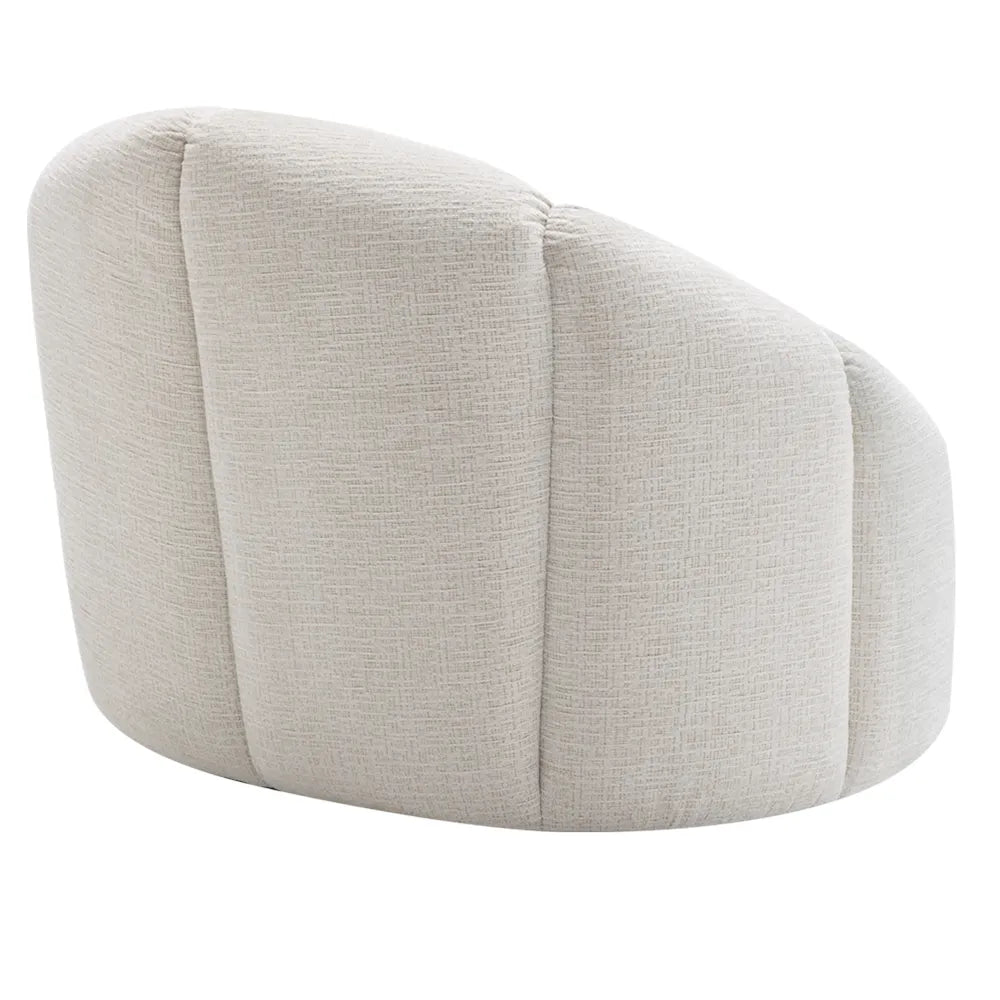 Avalon Occasional Chair - Cream Chenille Upholstered Accent Chair for Living Room, Bedroom & Office - Comfortable Modern Lounge Seating for Relaxing & Reading
