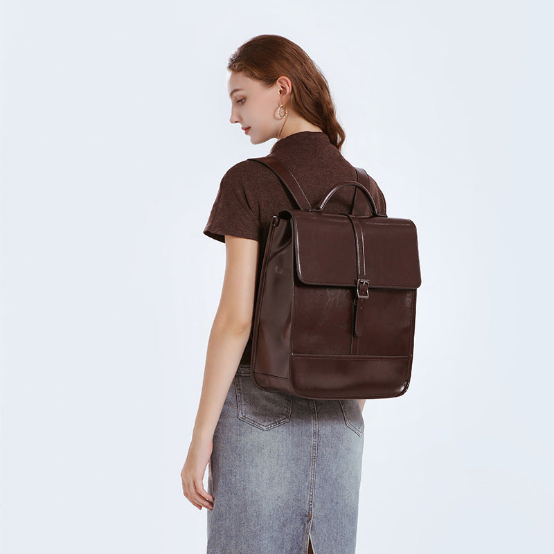Premium Genuine Leather Backpack for Men & Women - Durable & Stylish Laptop Bag for Work, Travel & School - Water-Resistant & Spacious Design