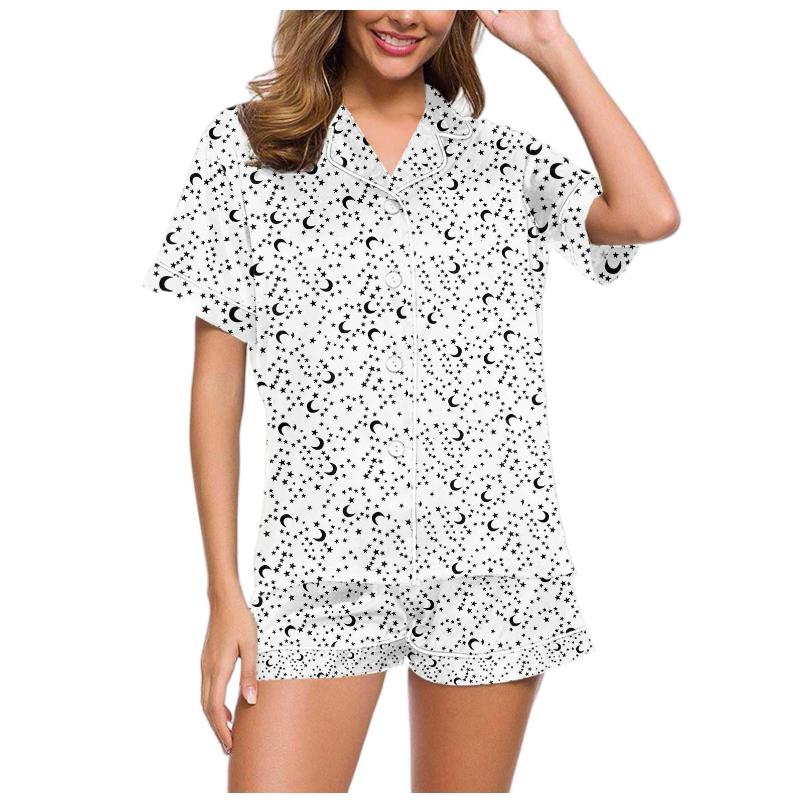 Women's Silk Pajama Set - Soft & Comfortable Lounge Shorts for Sleep, Beach & Vacation - Cute Sleepwear & Loungewear Outfit for Women