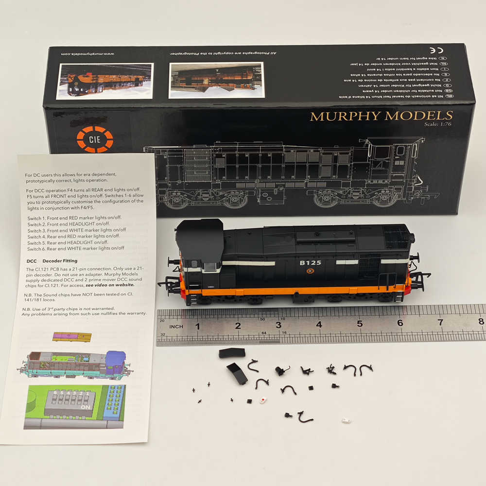 Murphy Models MM0125 1:76 Scale Class 121 Diesel Locomotive B125 CIE Black - Irish Railways Model Train for Collectors & Enthusiasts | Perfect for Dioramas, Displays & Model Railroad Layouts