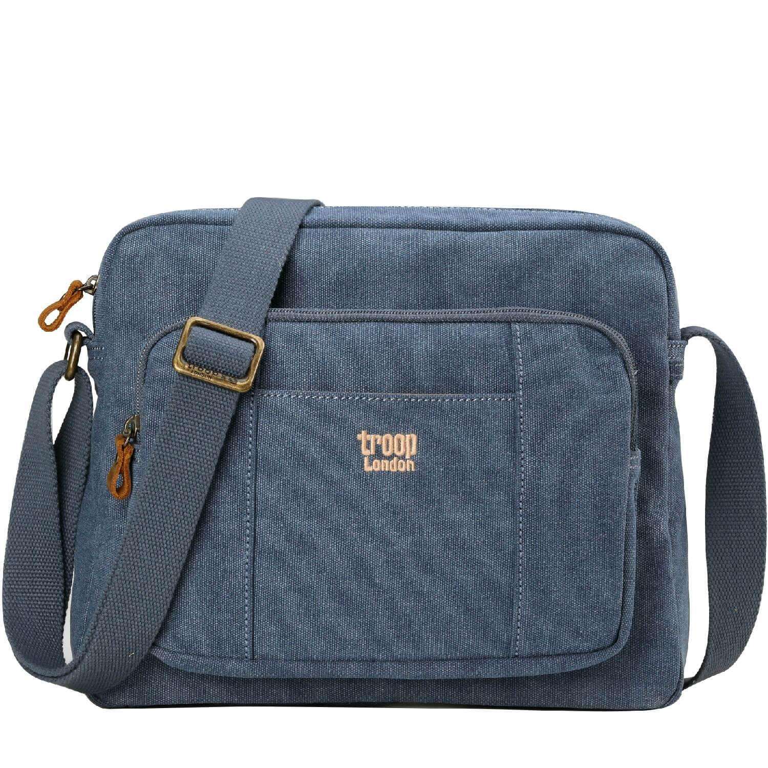 Troop London Classic Canvas Crossbody Bag for Men & Women - Stylish & Durable Messenger Bag for Travel, Work & Everyday Use