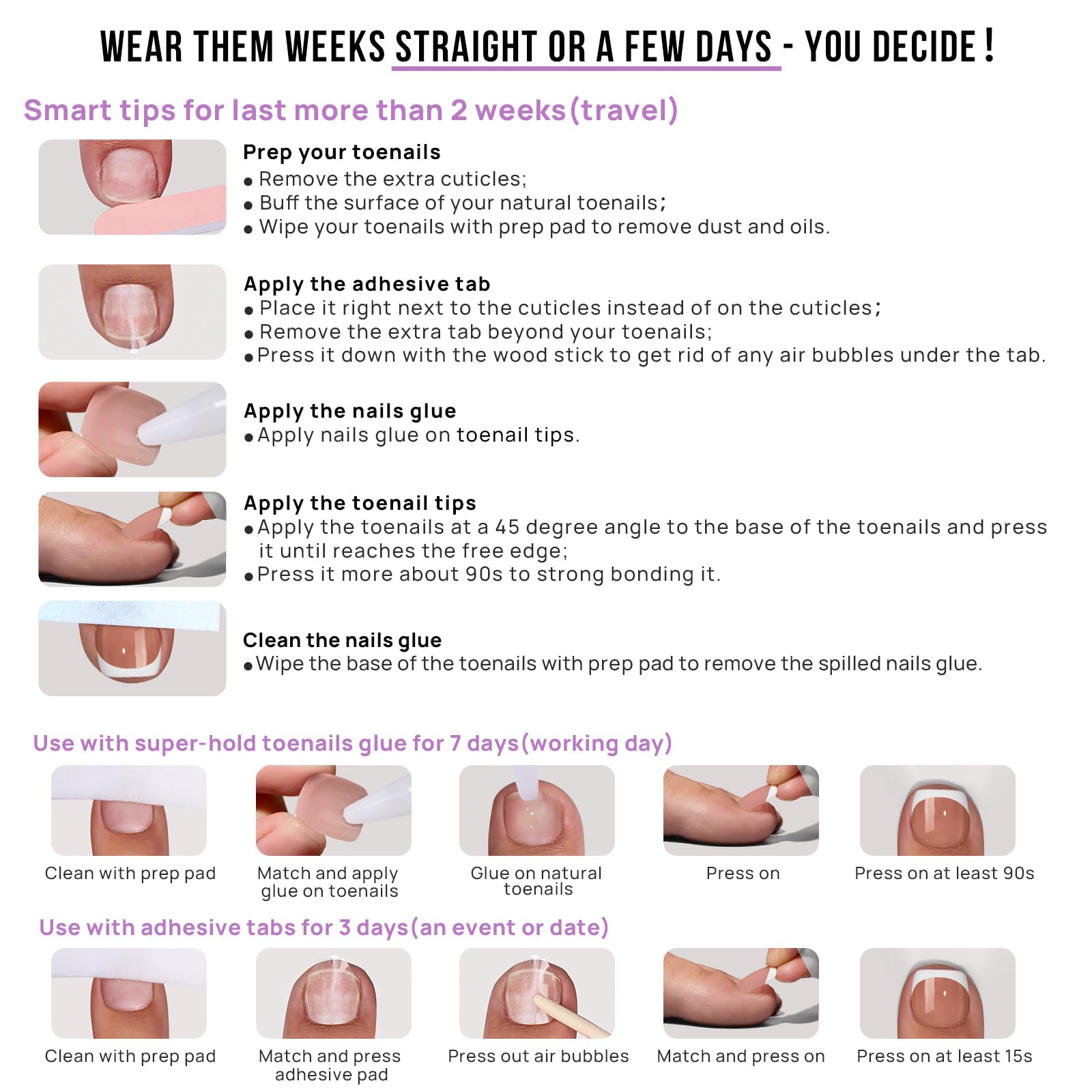 BTArtbox Chrome Press On Toenails - Pink Short Square Fake Toenails with Glue, 16 Sizes (32 Toenails Kit) | Perfect Fit Glazed Press On Toe Nails for Pedicure, Manicure, Salon & Home Nail Art | Honey Trap Design