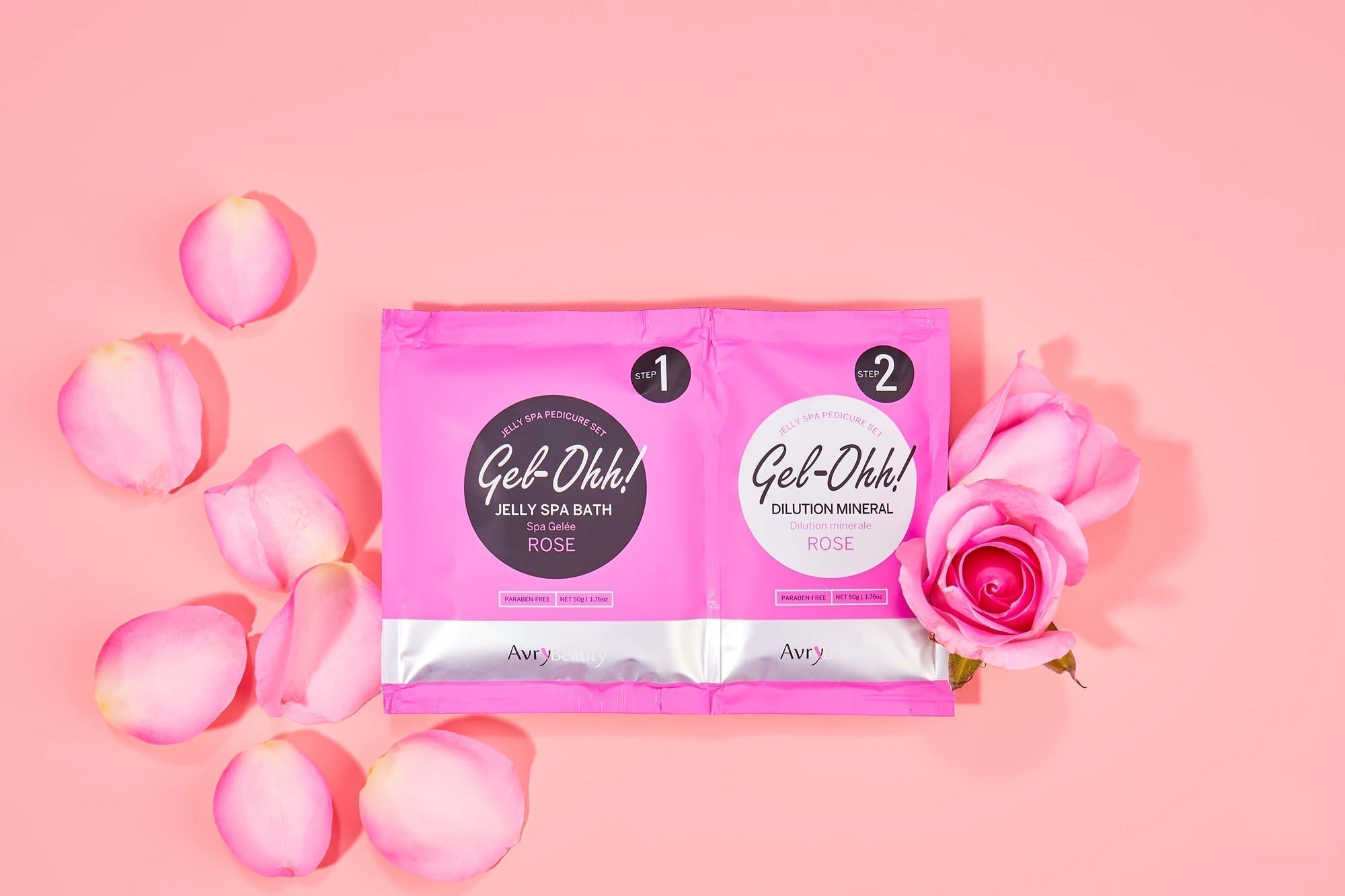 Avry Beauty Gel Ohh! Jelly Spa Pedicure Bath for Feet - Rose Scented Relaxing Foot Soak for Soft Skin, Perfect for Home Spa & Self Care Routine