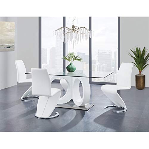 Modern White Dining Table for Home & Restaurant - Solid Wood Global Furniture for Kitchen, Dining Room & Outdoor Patio