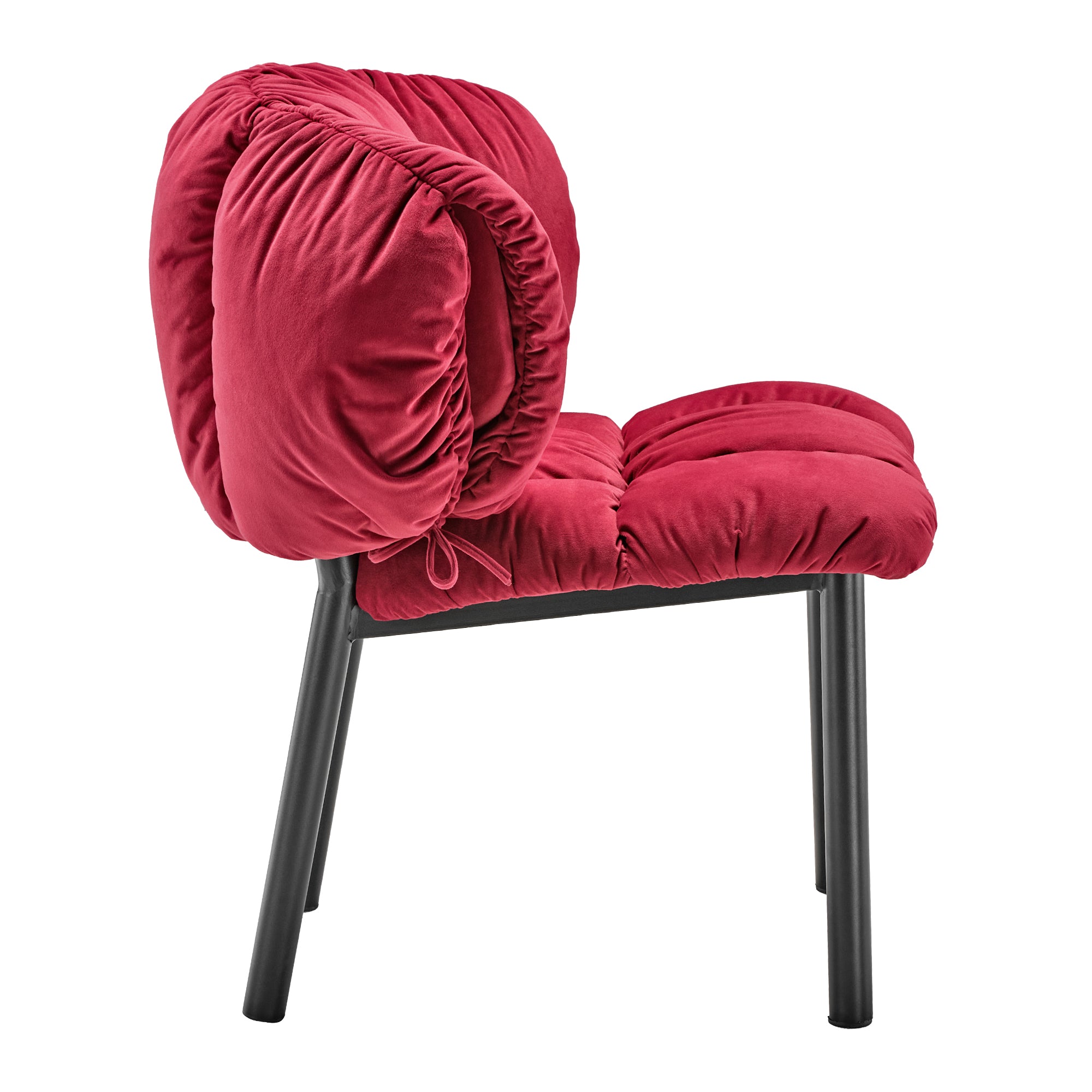 Velvet Dining Side Chair - 1 PC Upholstered Accent Chair in Red or Green - Perfect for Kitchen, Dining Room, or Home Office Seating