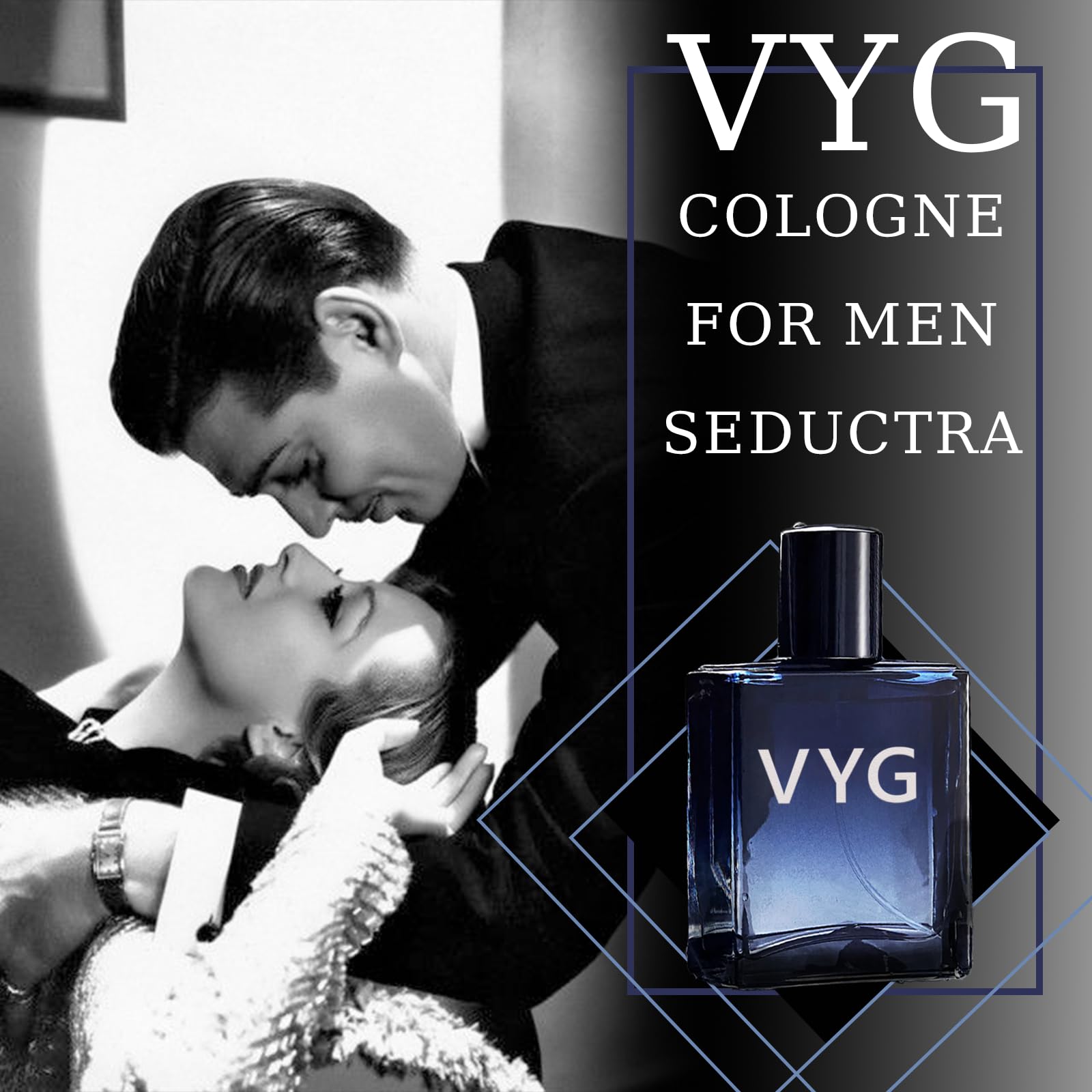 Premium VYG Cologne for Men - Long Lasting Seductive Fragrance, Eau De Toilette Spray (1.7 oz) - Perfect for Date Night, Office & Special Occasions