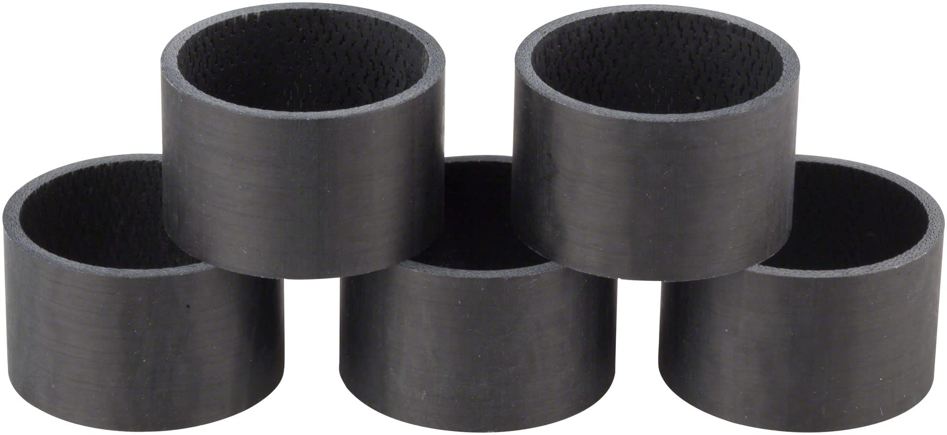 WHISKY UD Carbon Headset Spacers 20mm - Matte Black 5-Pack | Lightweight Bicycle Stem Spacers for Road & Mountain Bikes | Perfect for Customizing Handlebar Height