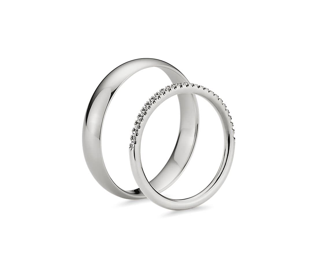 Moissanite Wedding Rings for Couples - His and Her Matching Promise Rings Set in 925 Sterling Silver | Classic Elegance for Engagement, Anniversary & Vow Renewal Ceremonies