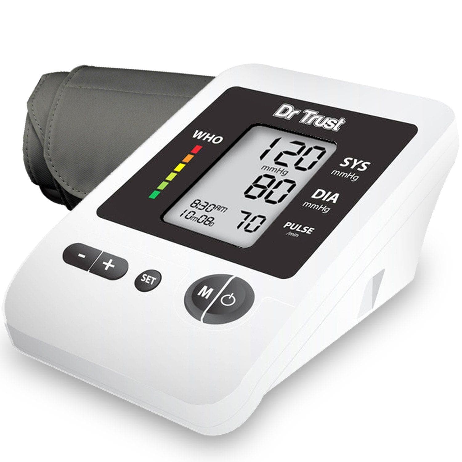 Dr Trust USA Silverline Digital Blood Pressure Monitor - Accurate Upper Arm Cuff for Home Use, Heart Health Tracking & Hypertension Management