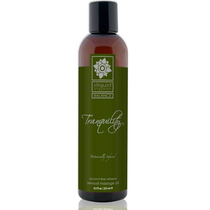 Sliquid Massage Oil Tranquility - 8.5oz Organic Relaxing Body Massage Lotion for Couples & Aromatherapy - Perfect for Romantic Nights & Spa Treatments