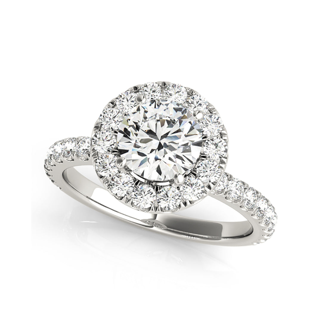 1.06 CTW Round Halo Side Diamond Engagement Ring - Perfect for Proposals, Weddings & Anniversary Gifts