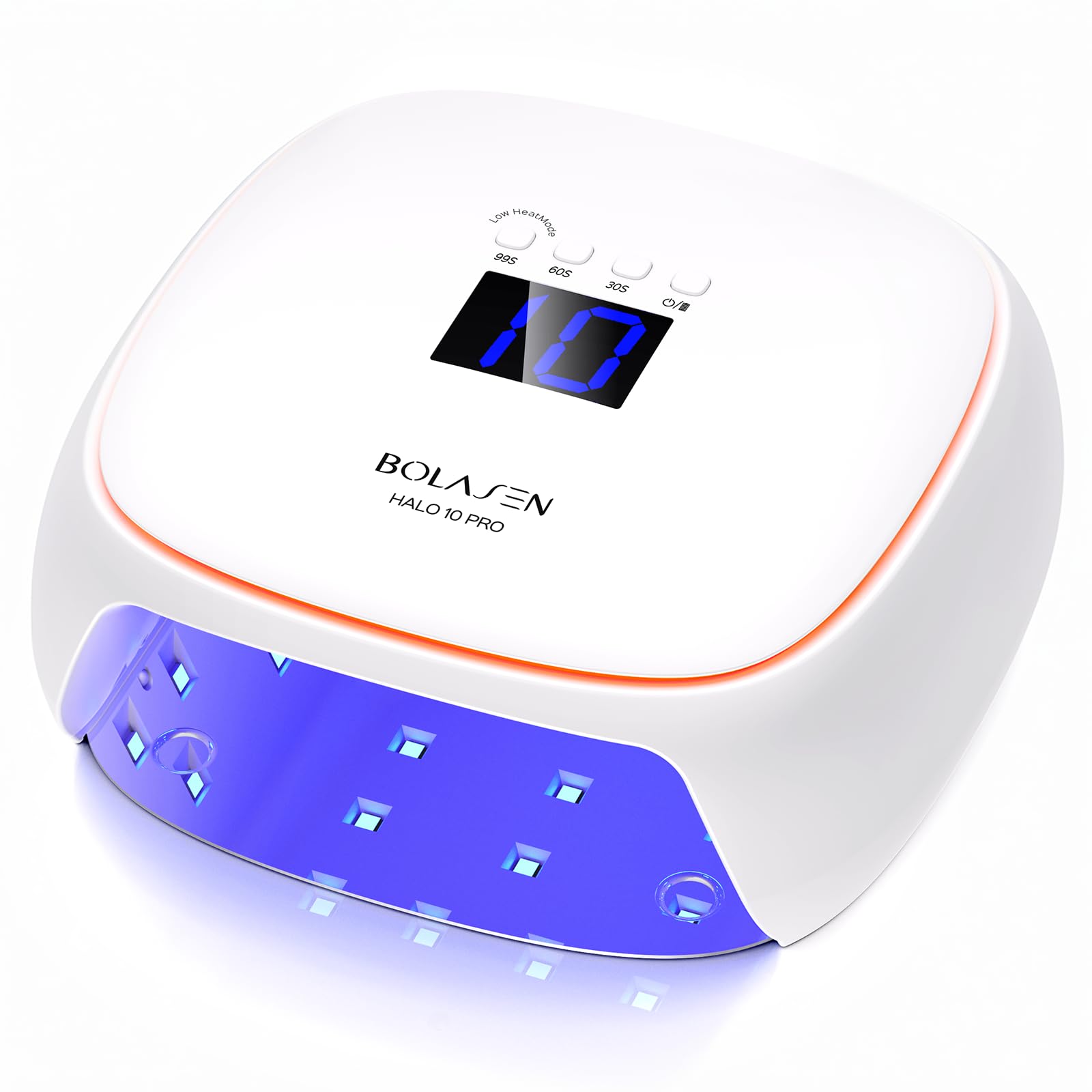 BOLASEN 60W Cordless Rechargeable UV LED Nail Lamp - Wireless Gel Nail Light with Ceramic Technology & Metal Base, Portable LED Nail Dryer with Atmosphere Light for Professional Manicures - Perfect for Home, Salon & Travel Nail Care
