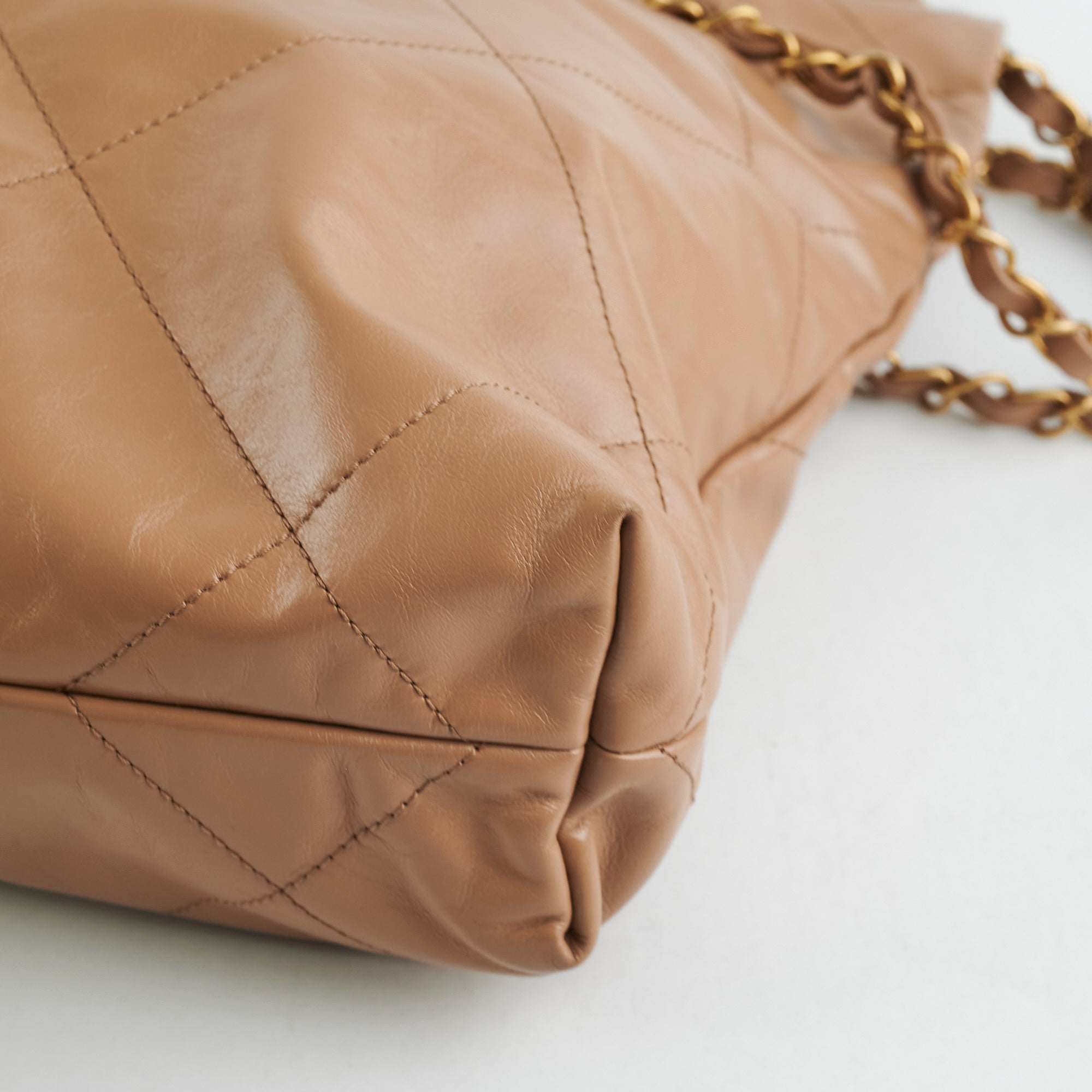 Chanel 22 Small Beige Lambskin Leather Handbag - Luxury Designer Crossbody Bag for Women | Perfect for Date Night, Office & Special Occasions