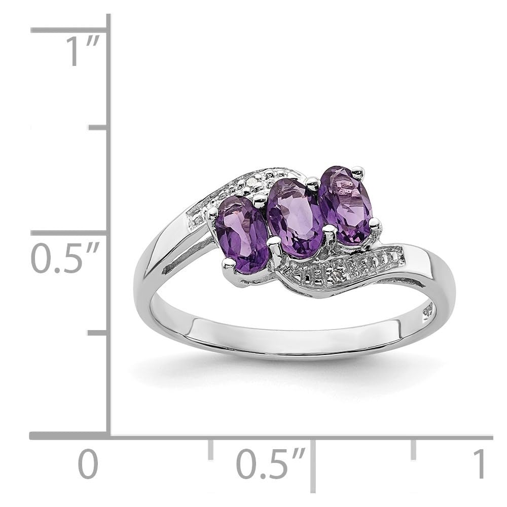 0.59ct Oval Cut Amethyst & Diamond Accent Engagement Ring for Women - 925 Sterling Silver Wedding Promise Ring - Perfect for Proposals, Anniversaries & Special Occasions
