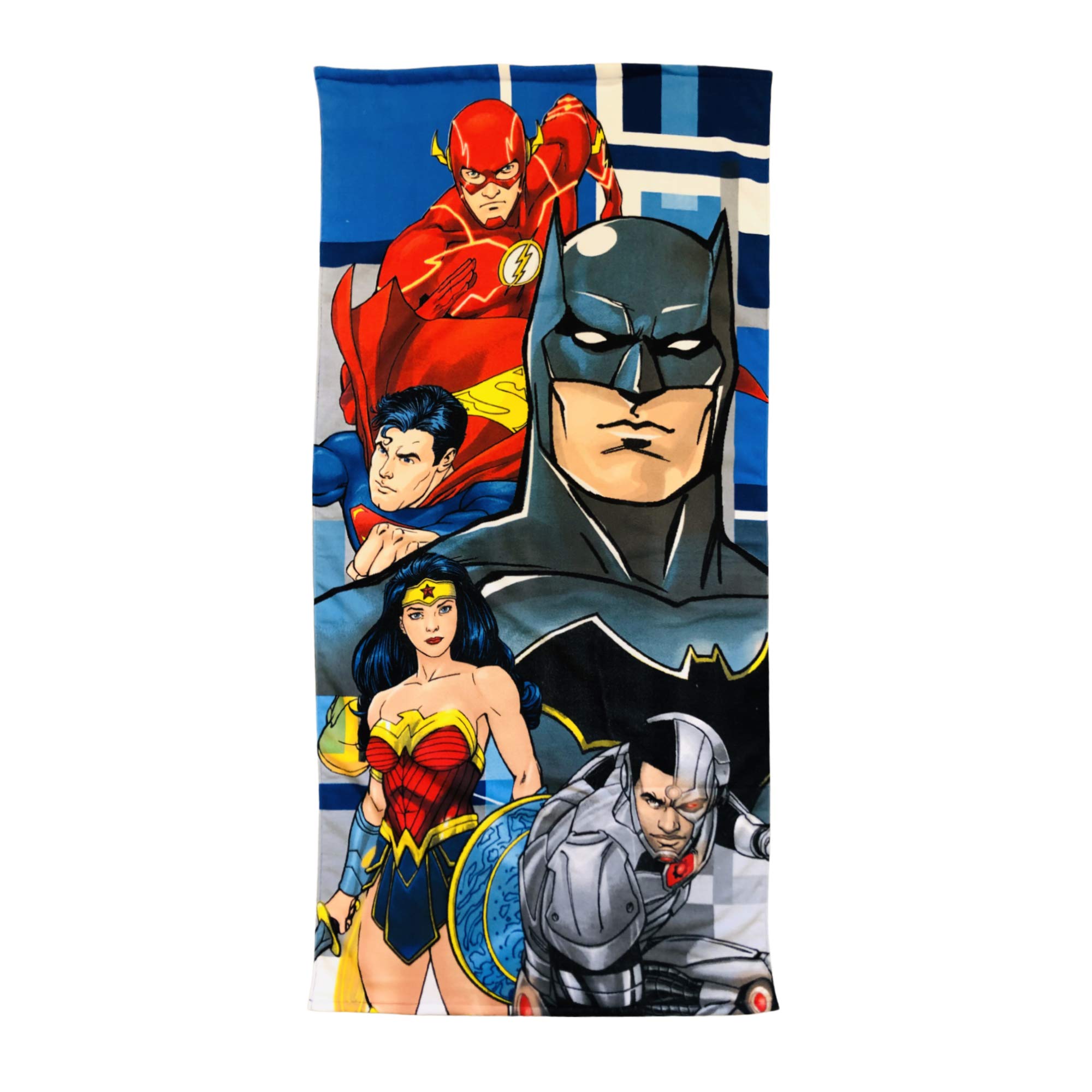 Justice League Microfiber Towel Set - Flash, Batman, Superman & Cyborg - Super Absorbent Quick Dry Gym & Sports Towel for Workout, Travel & Home Use