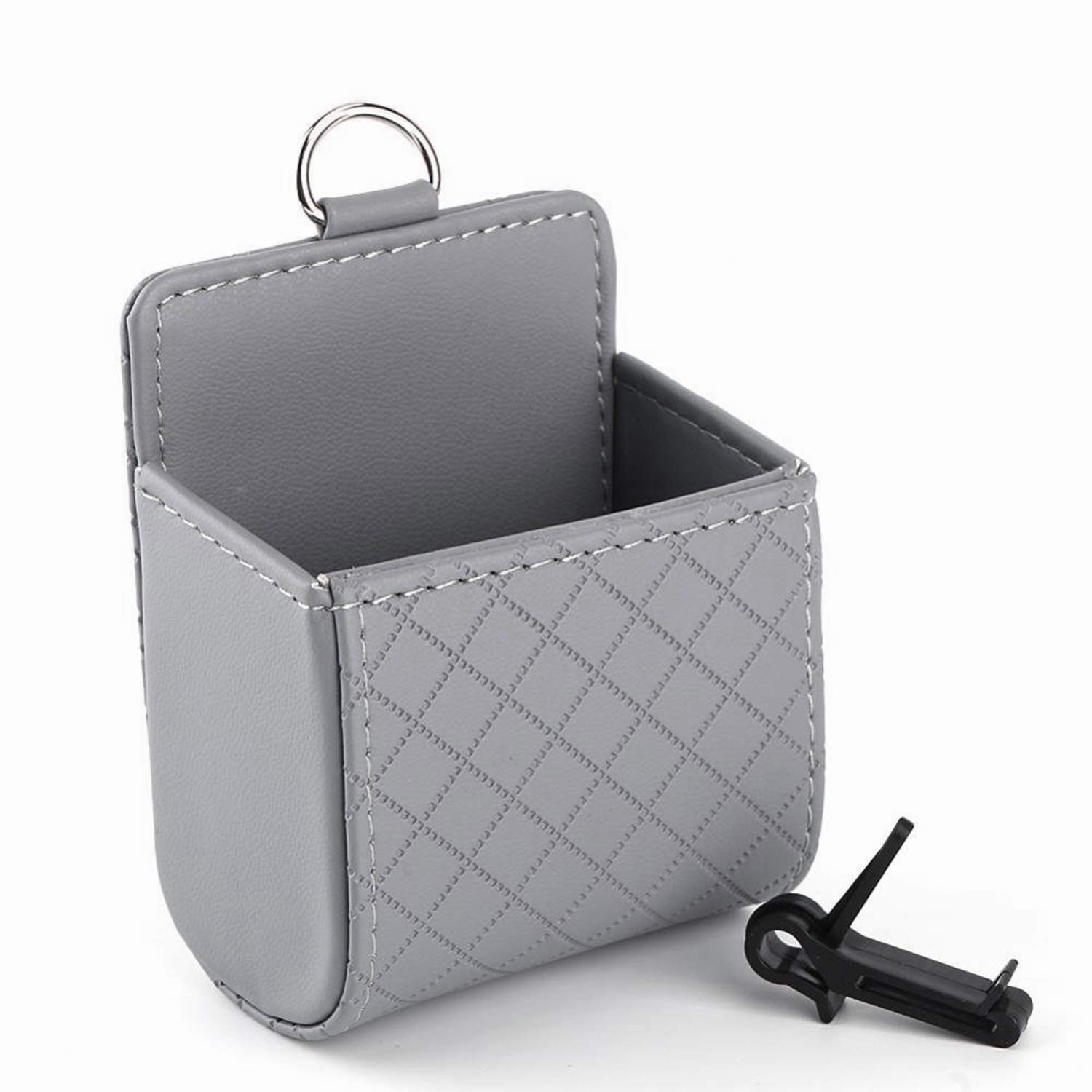 Ergocar Car Air Vent Organizer - Multifunctional Storage Pouch for Phone, Wallet, Pens, Coins & Maps | Gray Car Vent Accessory | Perfect for Road Trips & Daily Commutes