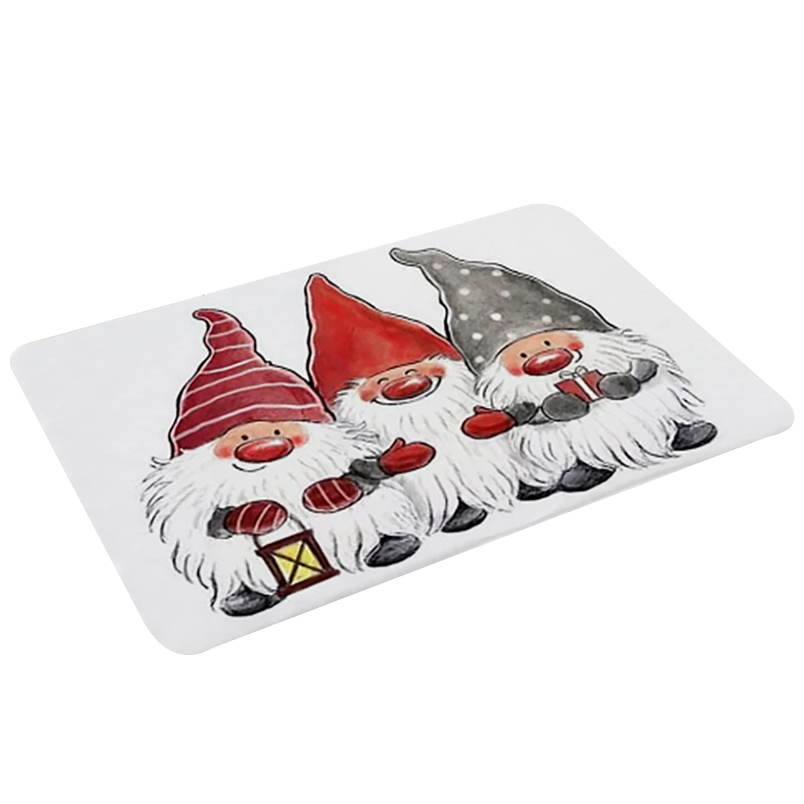 Christmas Themed Flannel Door Mat - Super Absorbent, Non-Slip Bath Rug for Kitchen, Hallway & Bedroom - Cozy Holiday Decor for Front Door, Bathroom & Indoor Use
