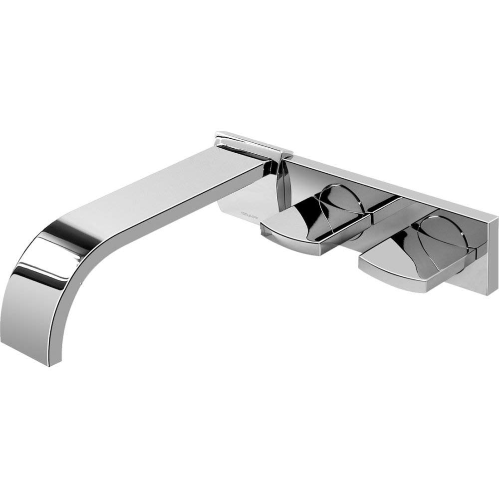 Sade Single Handle Wall Mount Bathroom Faucet - Polished Chrome Finish for Modern Bathroom & Powder Room Installation