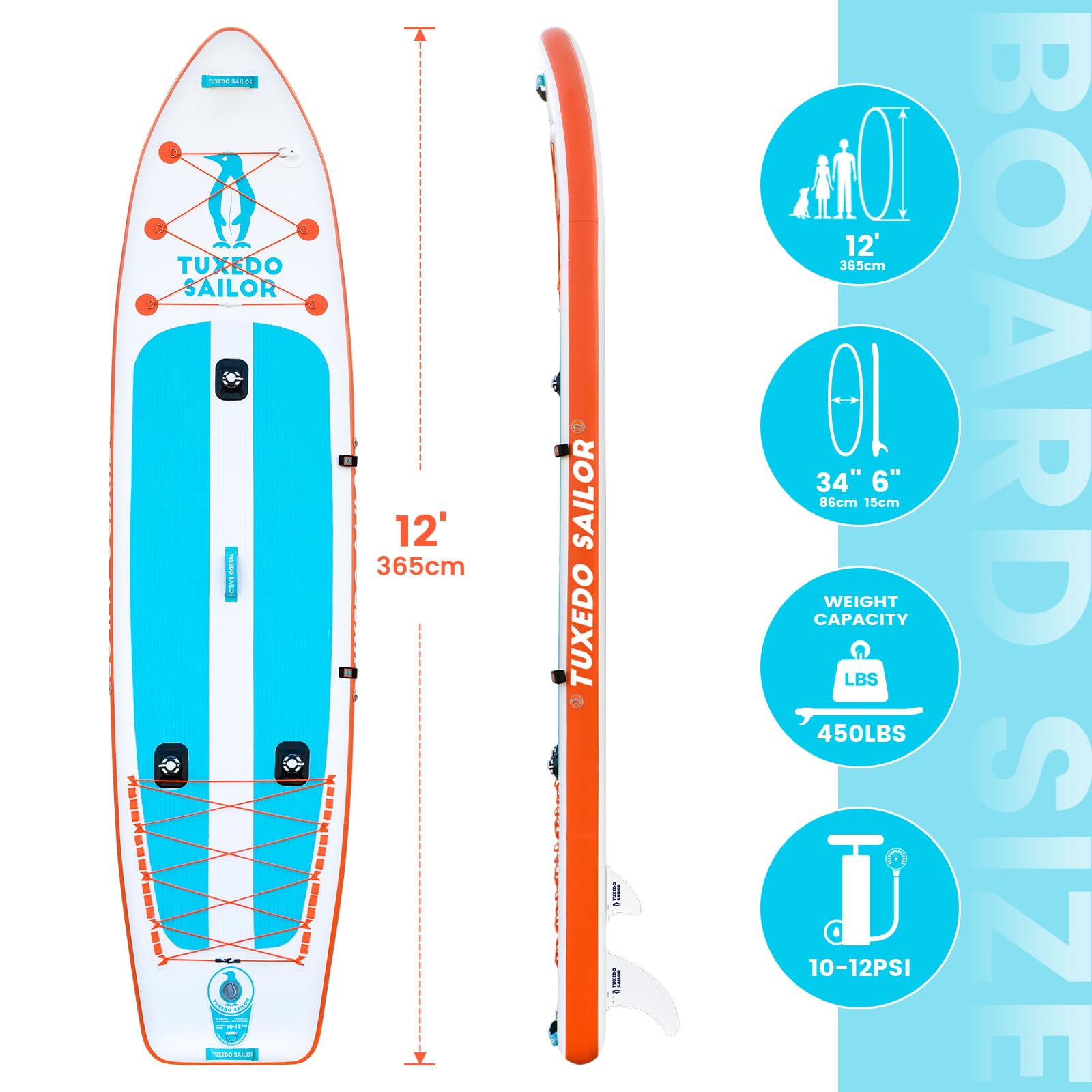 Premium Inflatable Stand Up Paddle Board with Paddle, Leash & Pump - Lightweight SUP for Adults & Kids - Perfect for Lakes, Rivers & Ocean Surfing
