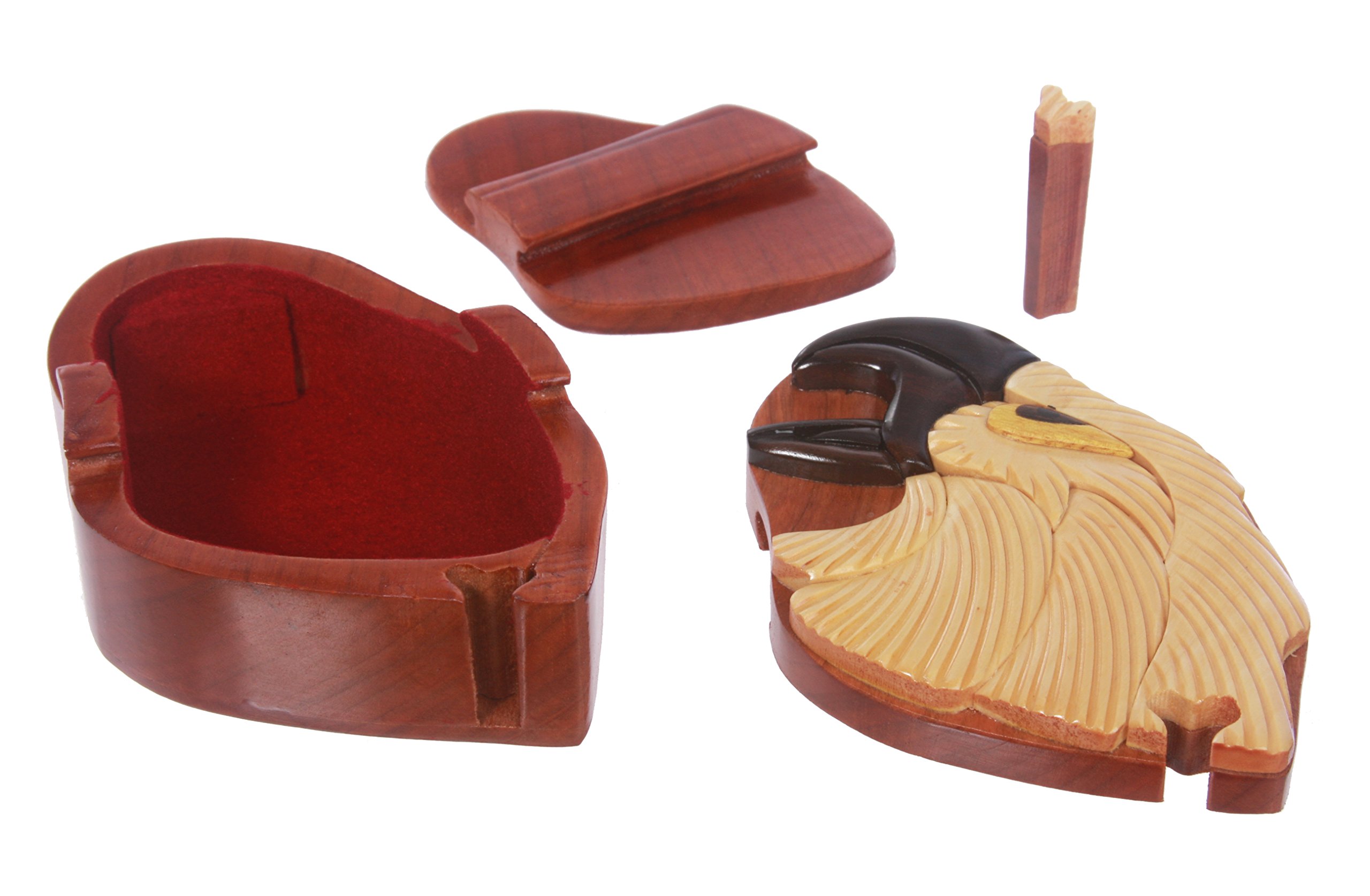 Handmade Wooden Eagle-Shaped Secret Jewelry Puzzle Box - Unique Gift for Puzzle Lovers & Jewelry Storage - Perfect for Home Decor, Treasure Hunts & Surprise Gifts