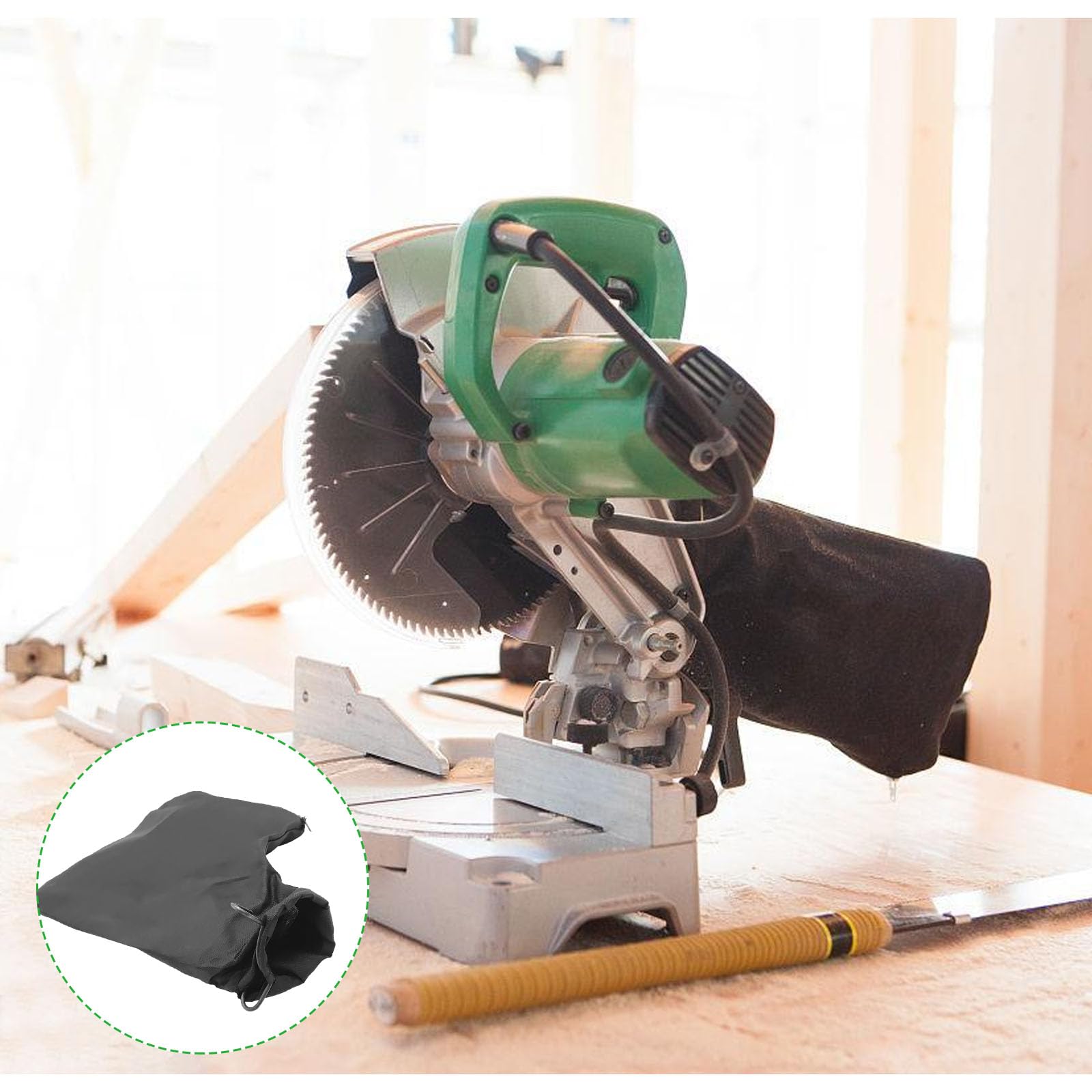 2Pcs Miter Saw Dust Bag - 255 Model Adjustable Outlet Dust Collection Bag for Table Saw, Belt Sander, Edge Planer | Workshop & Woodworking Dust Control Solution