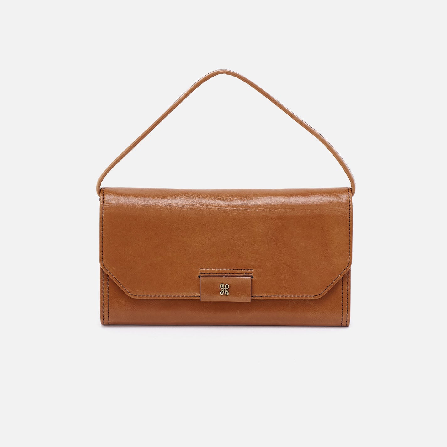 Romy Wallet Crossbody Bag in Polished Leather - Truffle Color | Stylish & Compact for Everyday Use, Travel, and Shopping