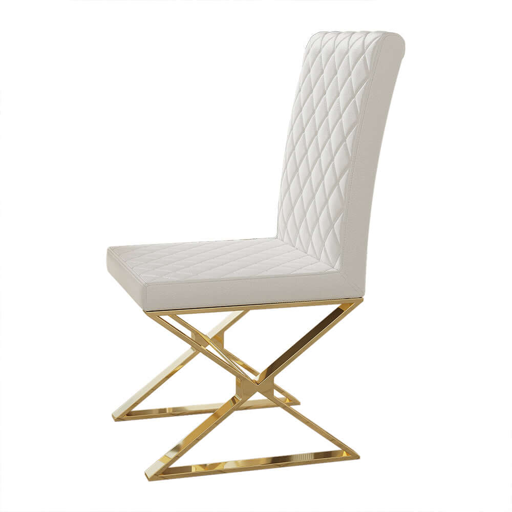 Modern Black Upholstered Leather Dining Chairs with Gold Metal Legs - Set of 2 - Elegant Seating for Dining Room, Kitchen, or Office