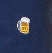 Cisco Short Stretch Twill Navy Polo Shirt with Beer Mug Print - Perfect for Casual Outings, Office Wear & Beer Lovers
