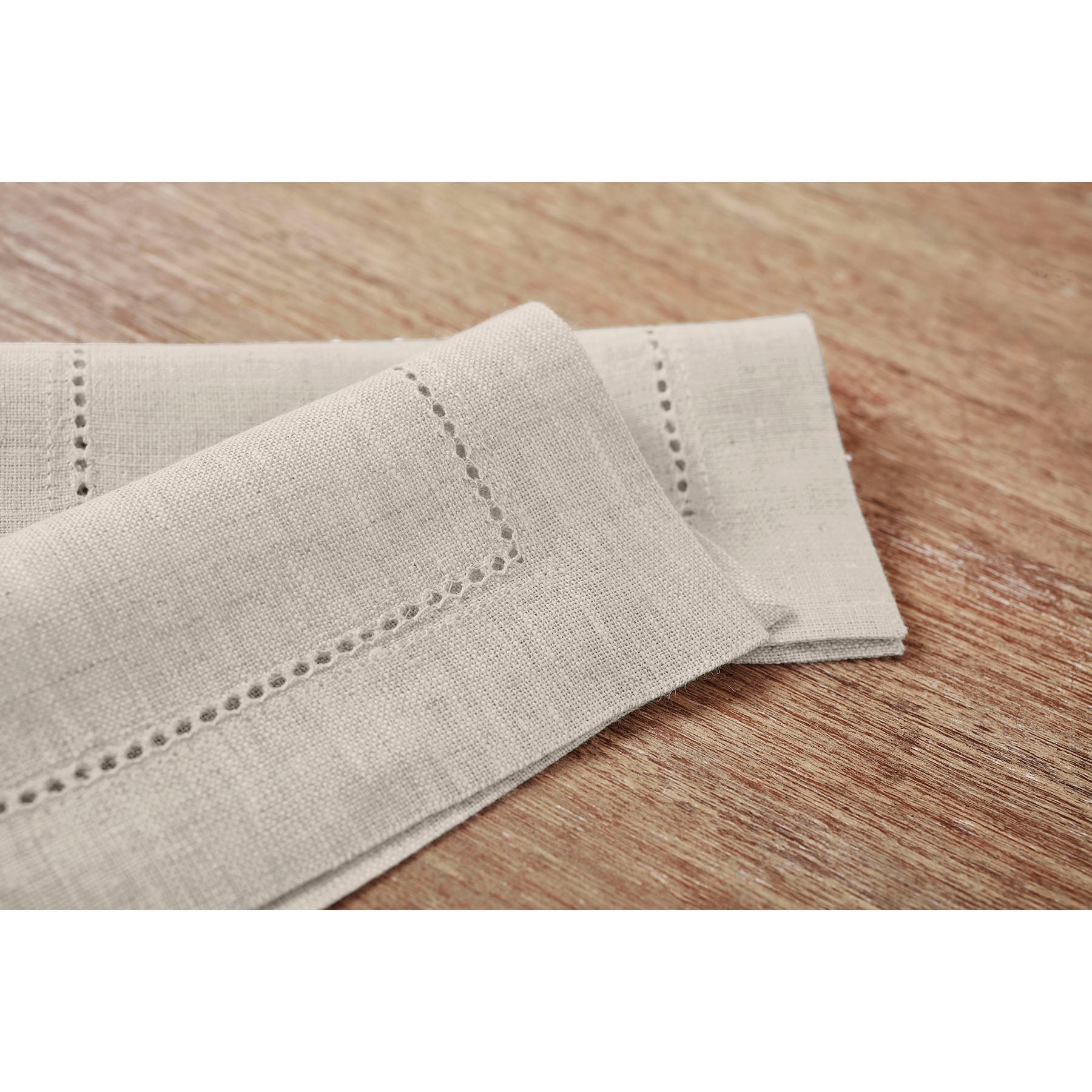 Premium Classic Hemstitch Cocktail Napkins - Set of 12 White Linen Napkins for Parties, Weddings & Formal Dining - Elegant Drink Coasters for Home Bar & Dinner Table Decor