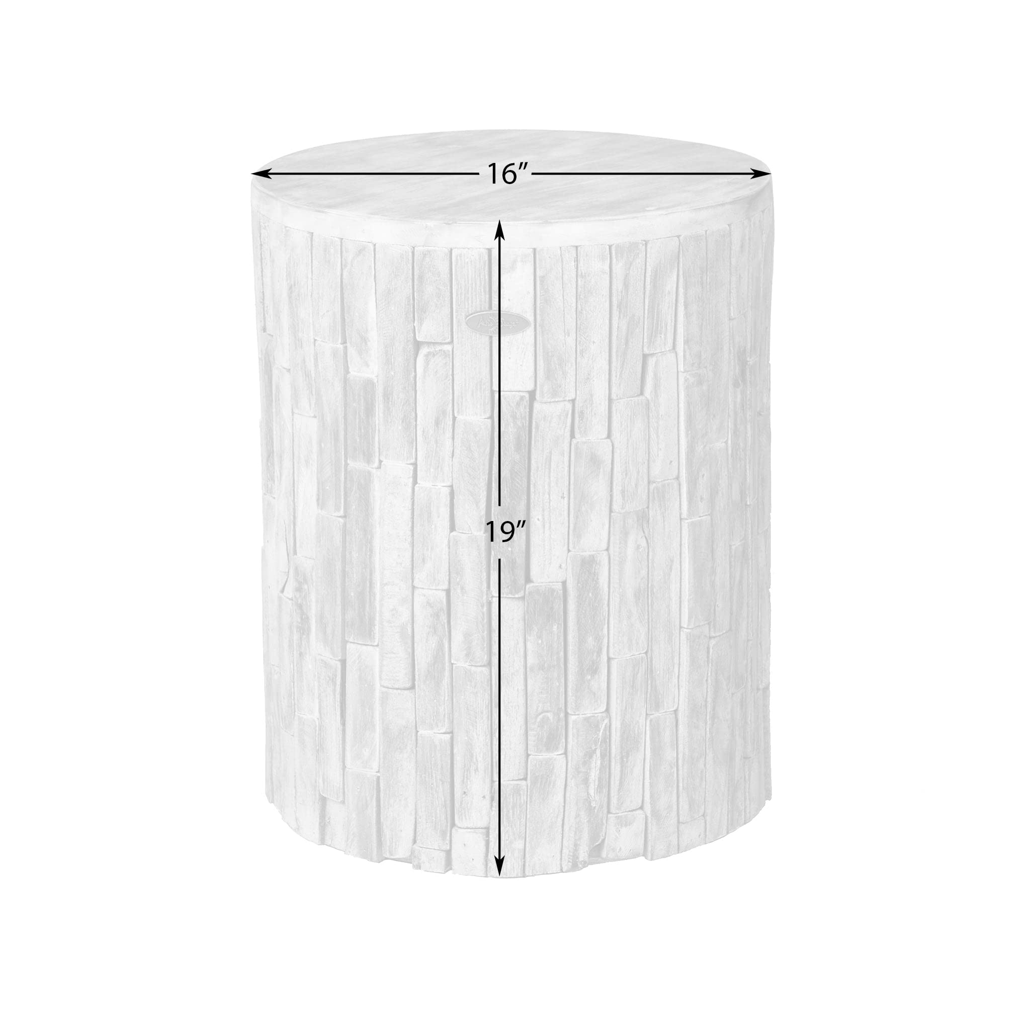 Patio Sense 62420 Rustic Wood Garden Stool - Round Outdoor Seating & Side Table with Seasoned Patina Finish | Portable & Adaptable for Patio, Garden, Deck, Porch, and Poolside Use | Perfect for Entertaining, Gardening, and Home Decor