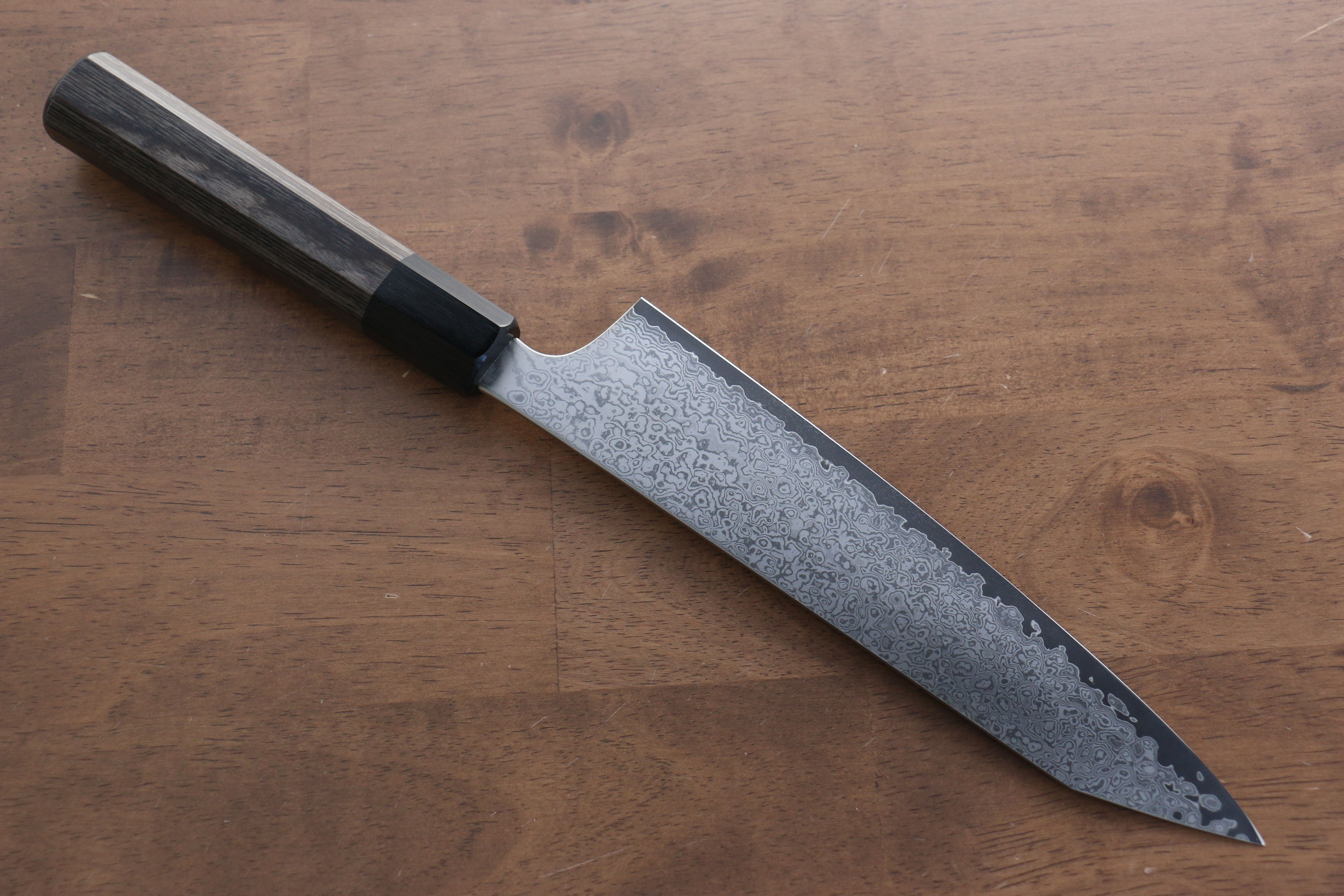 Premium Seisuke VG10 33-Layer Damascus Kiritsuke Gyuto Knife 210mm - Gray Pakka Wood Handle - Japanese Chef Knife for Sushi, Sashimi & Precision Cutting