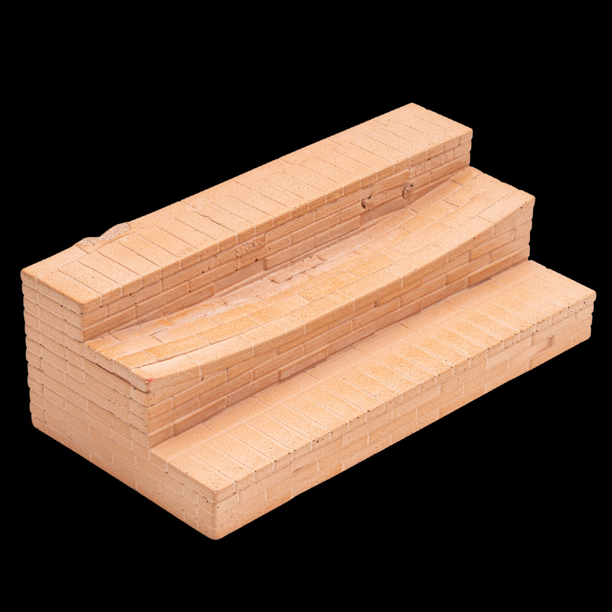 BBCO Fingerboard Ramp - Battered Brick 3 Stair Skateboard Obstacle for Tech Decks & Fingerboards - Perfect for Skate Park Replicas & Indoor Play