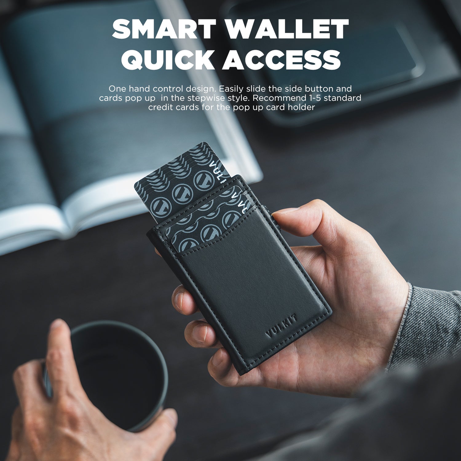 VC315 RFID Blocking Men's Leather Wallet with ID Window & Magnetic Closure - Slim Bifold Wallet for Everyday Carry, Travel & Business Use